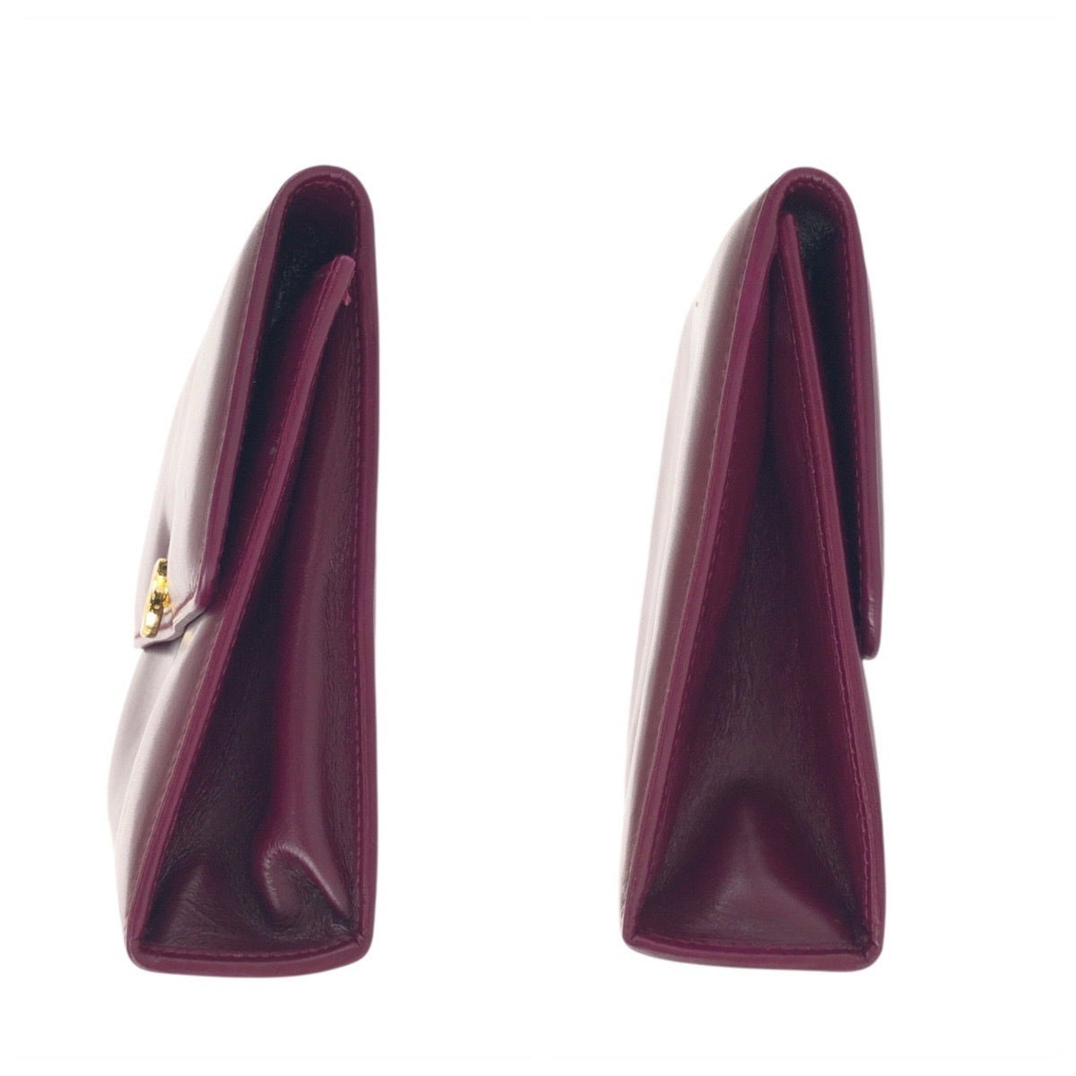 Salvatore Ferragamo Purple Leather Clutch Bag Pouch (Pre-Owned)