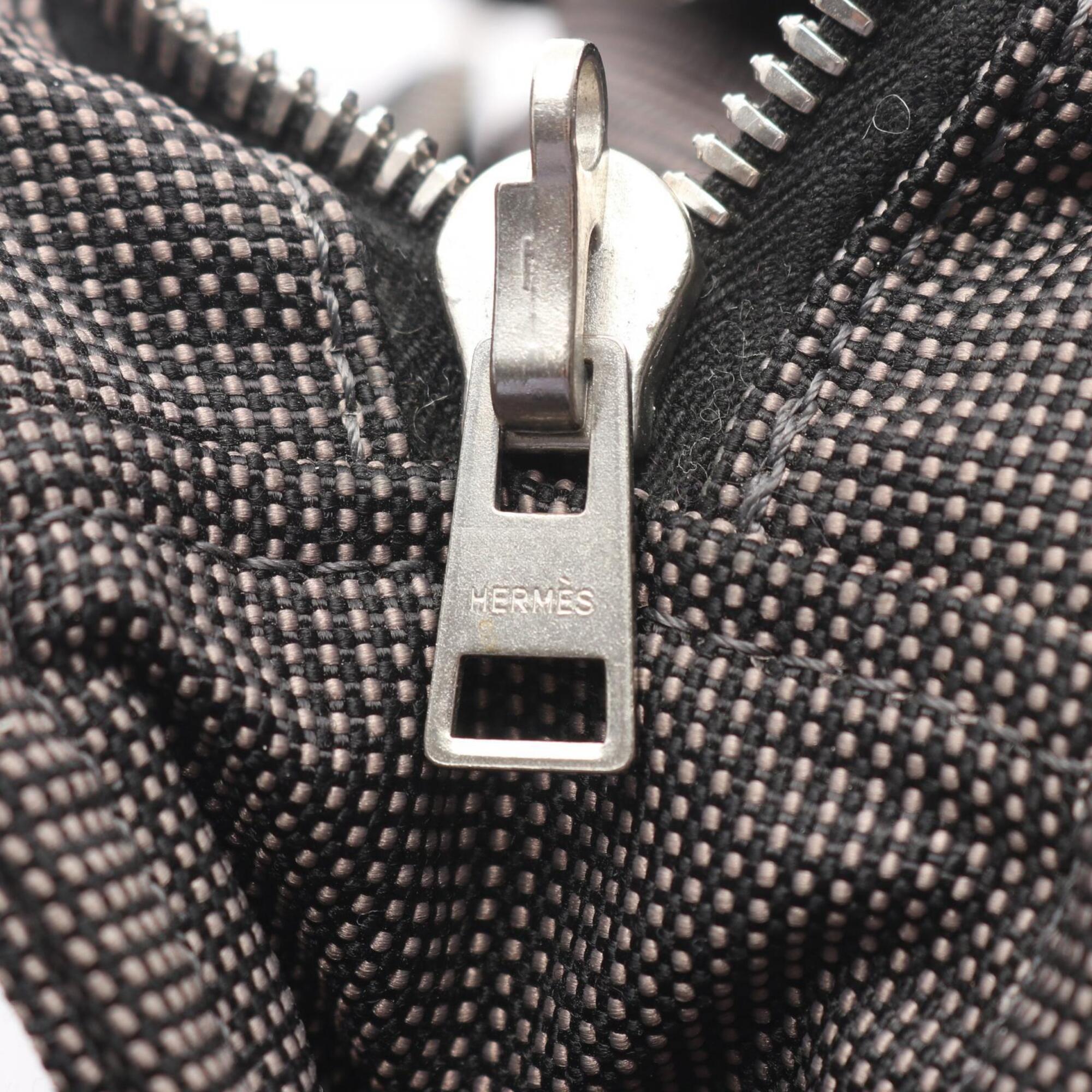 Hermes Gray Nylon Canvas Handbag Tote Bag (Pre-Owned)