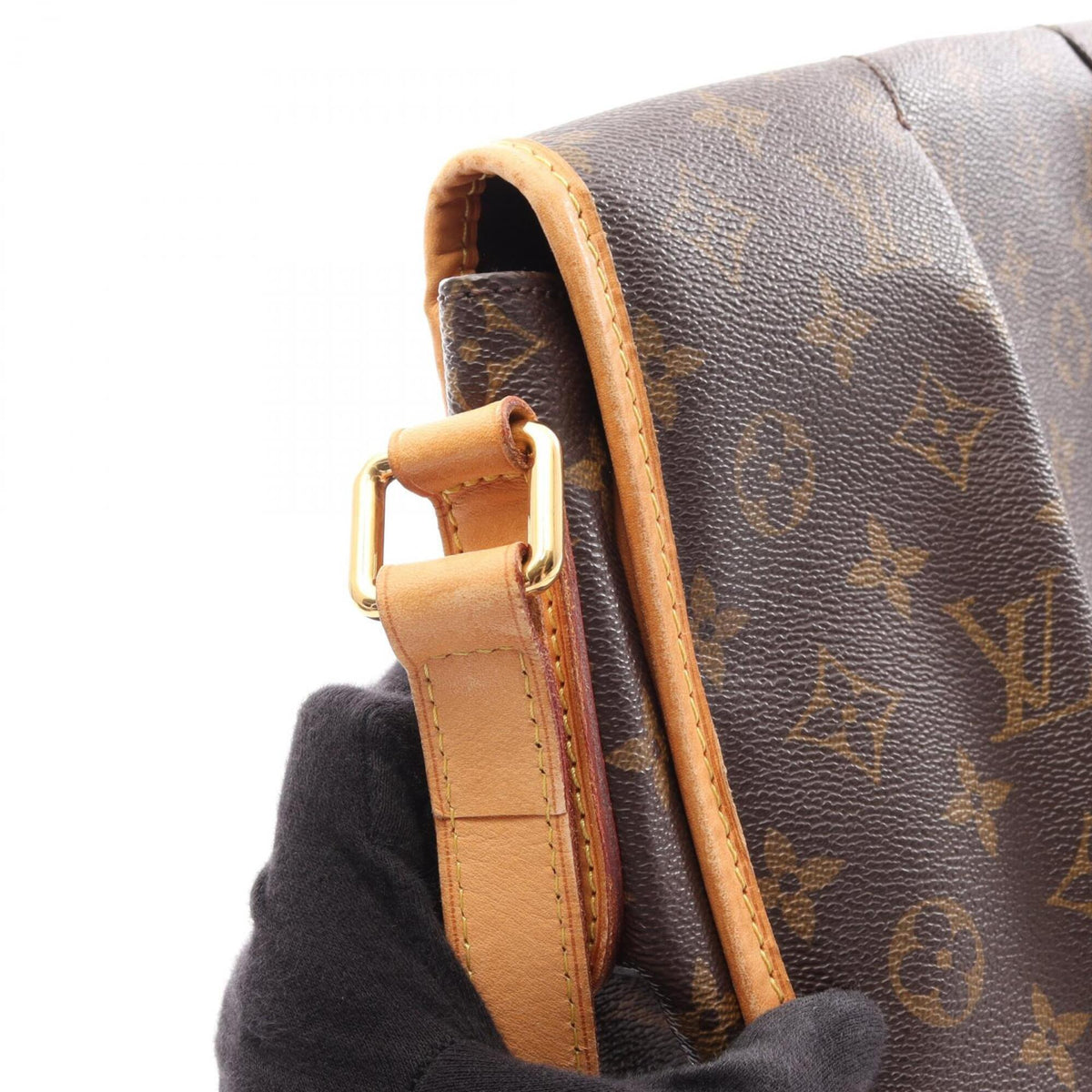 Louis Vuitton Brown Coated Canvas Leather Handbag Shoulder Bag (Pre-Owned)