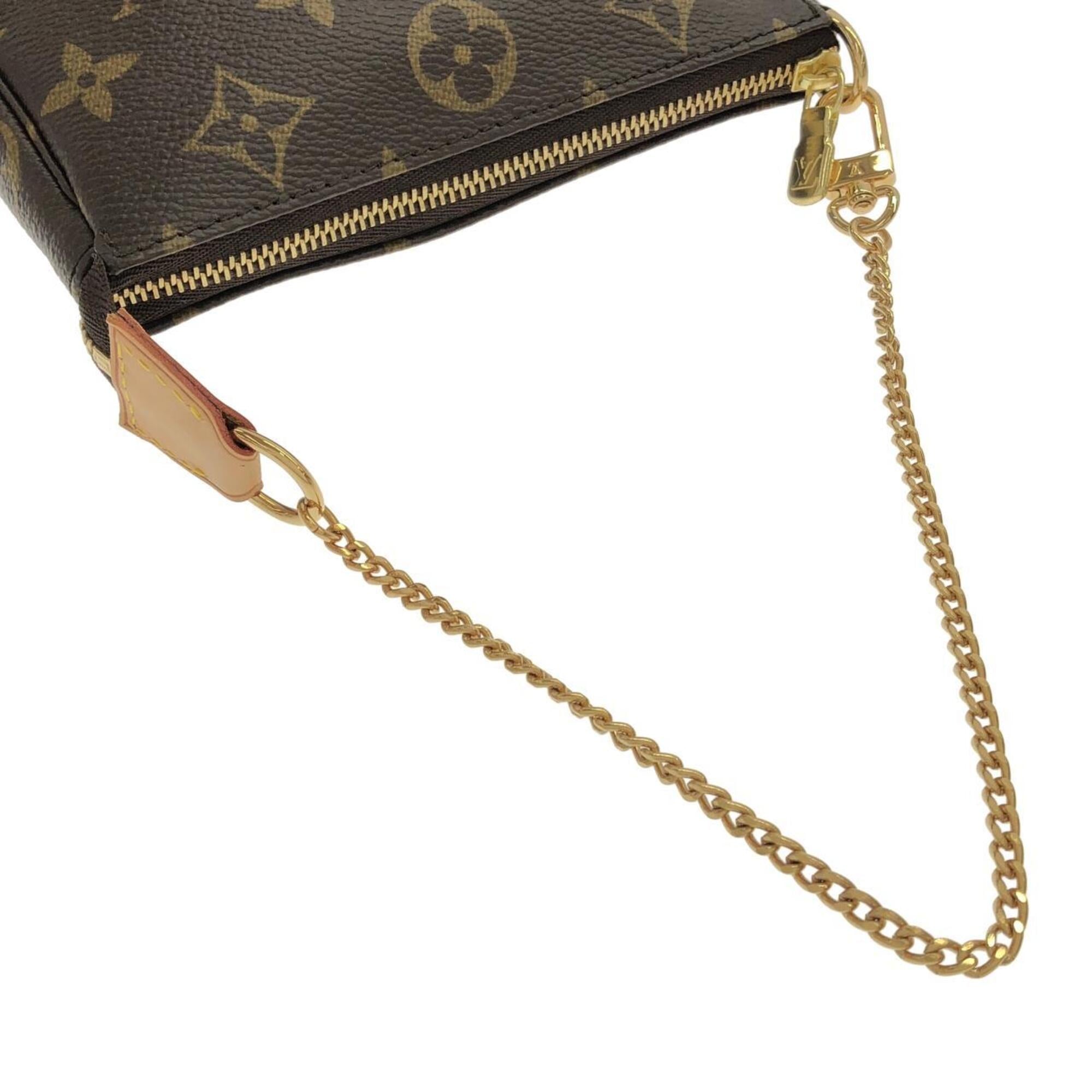 Louis Vuitton Monogram Mini Marron Coated Canvas Pochette Pouch (Pre-Owned)