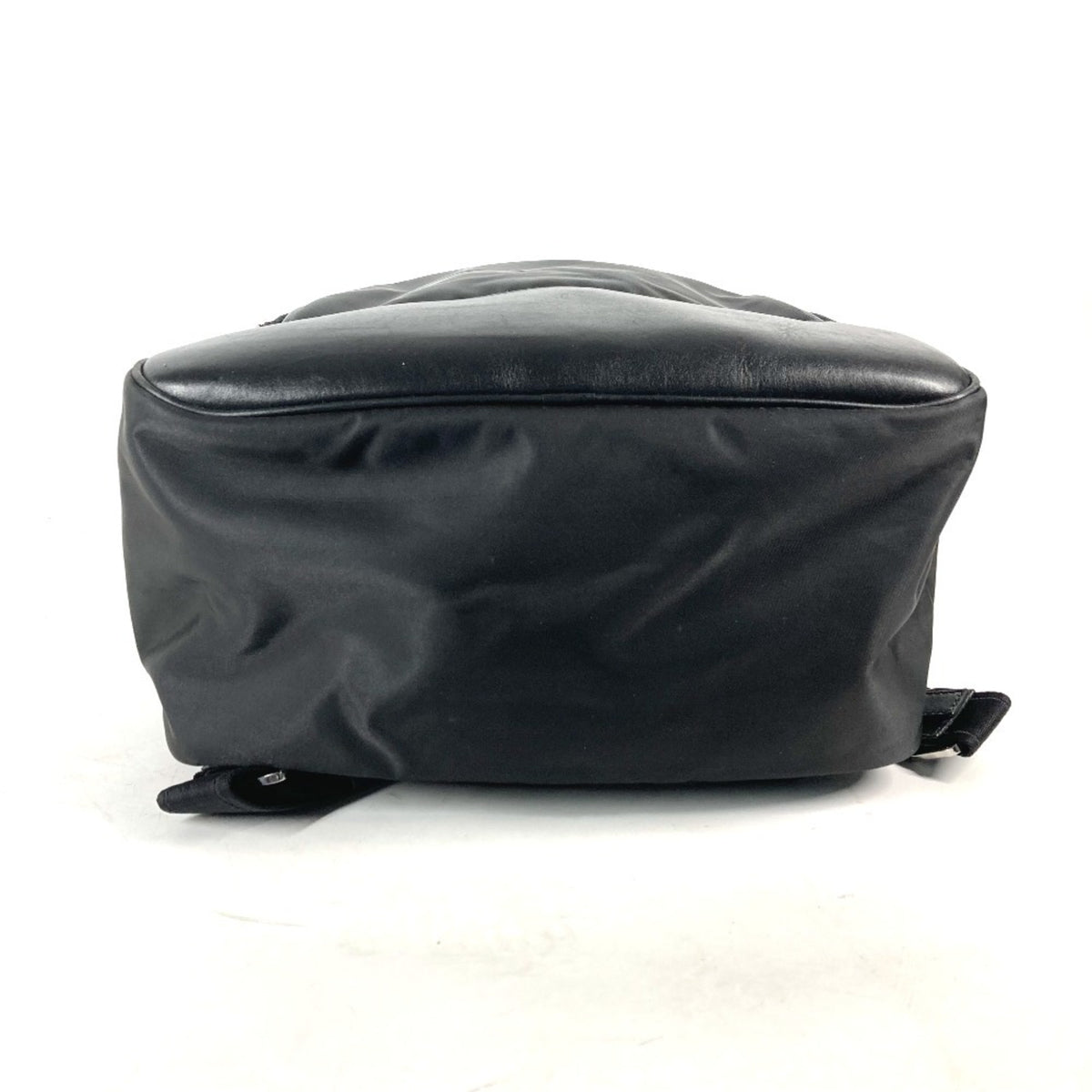 Versace Black Nylon Leather Backpack Handbag (Pre-Owned)