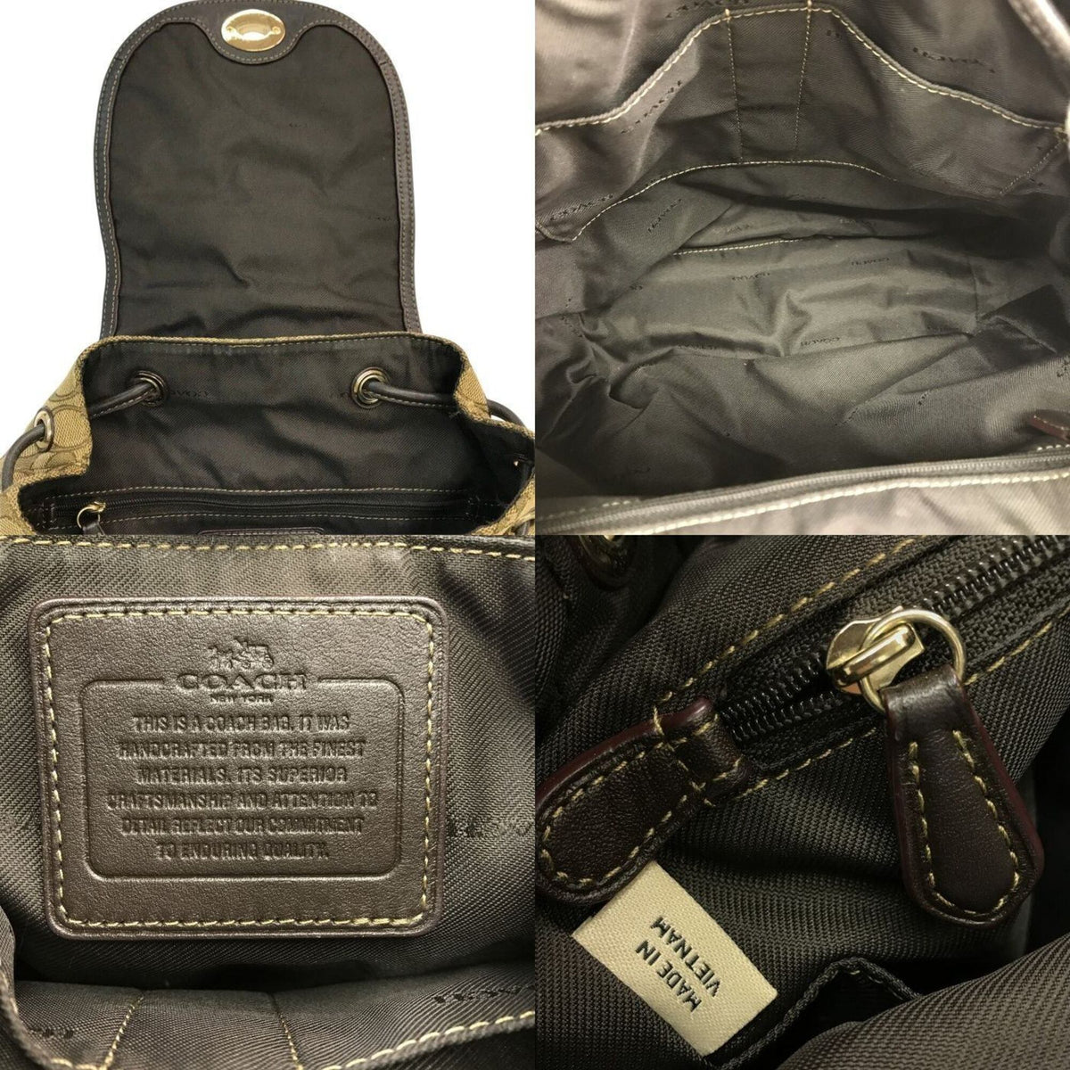 Coach Beige Brown Khaki Backpack (Pre-Owned)