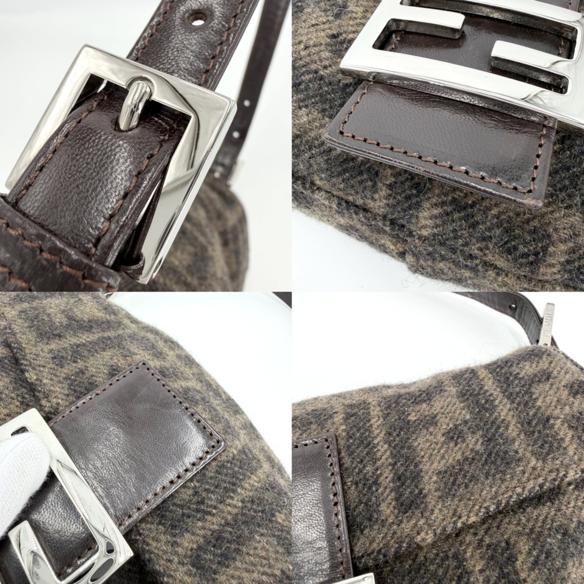 Fendi Brown Wool Handbag (Pre-Owned)