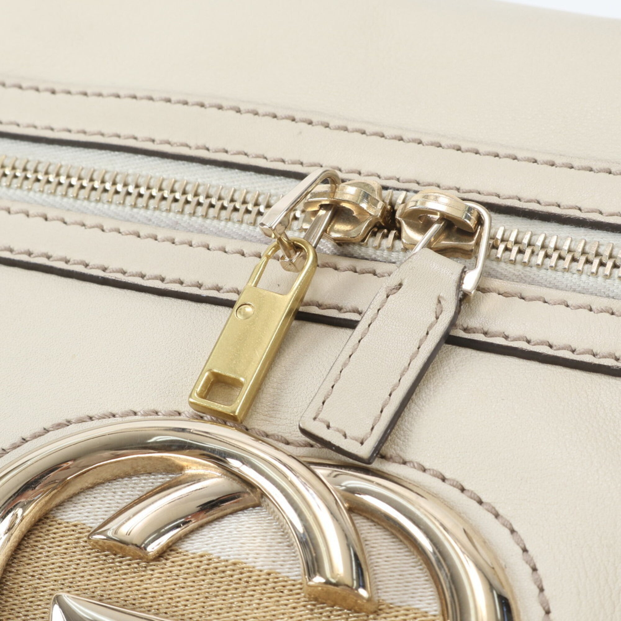 Gucci Beige Leather Handbag Tote Bag (Pre-Owned)