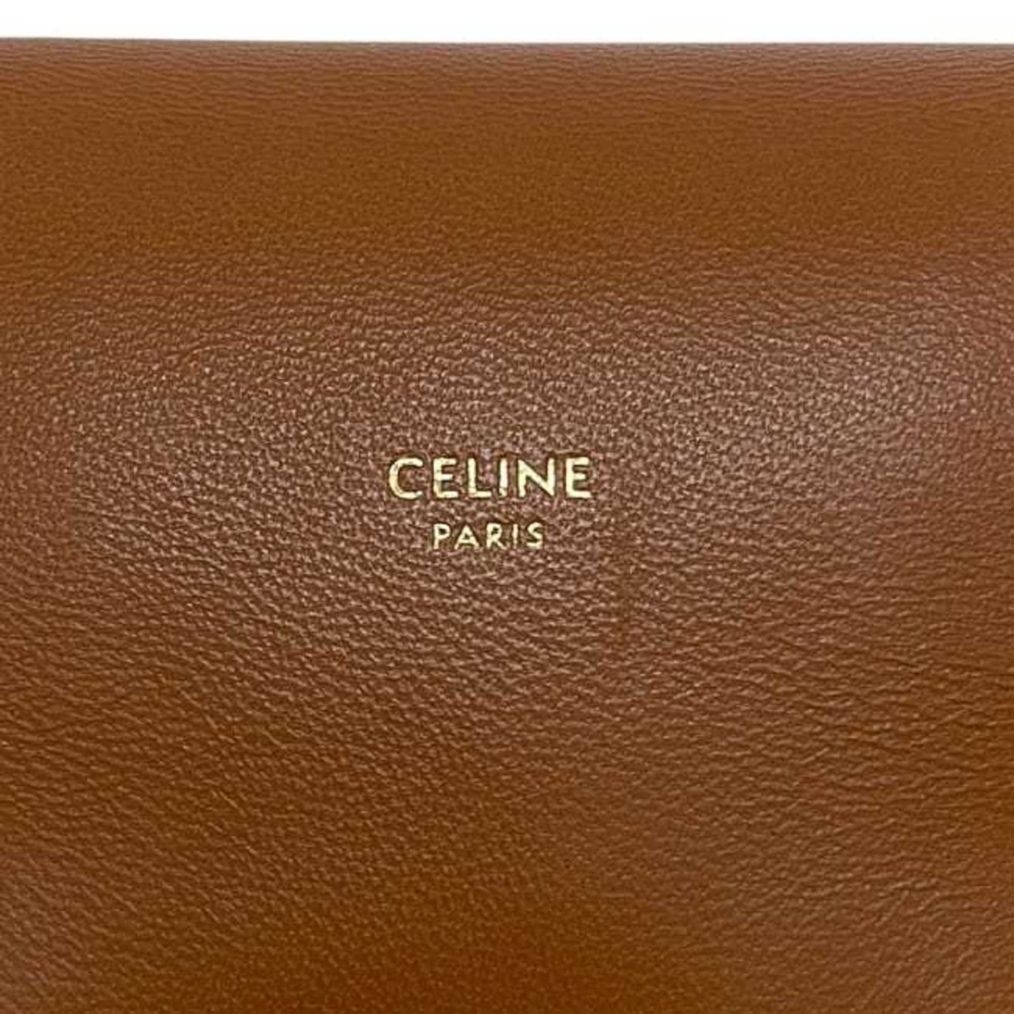 Celine Black Brown Pvc Leather Pochette Shoulder Bag (Pre-Owned)