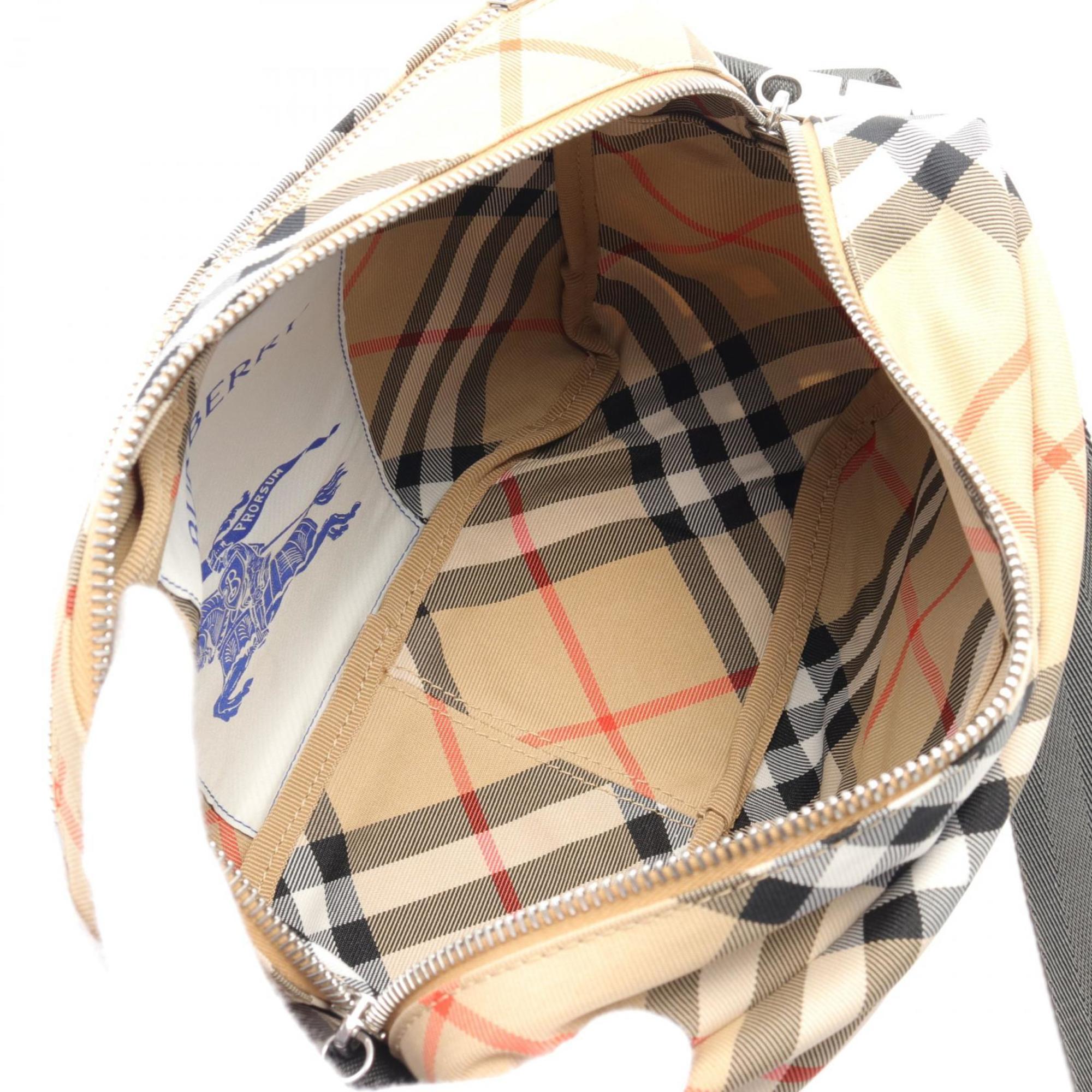 Burberry Beige Multi-Color Canvas Shoulder Bag