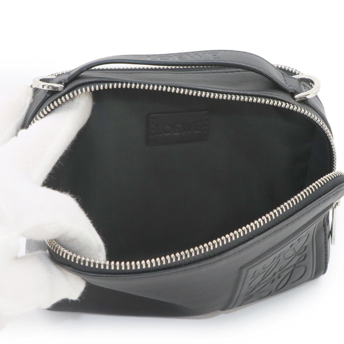 Loewe Black Leather Handbag Shoulder Bag Sling Bag (Pre-Owned)