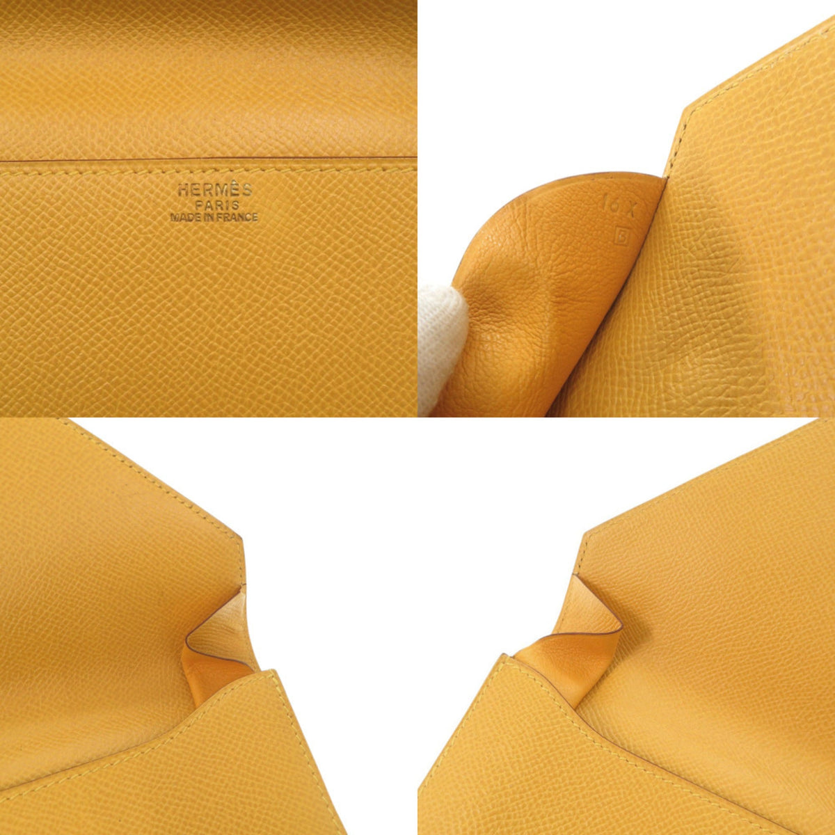 Hermes Yellow Courchevel Leather Clutch Bag (Pre-Owned)