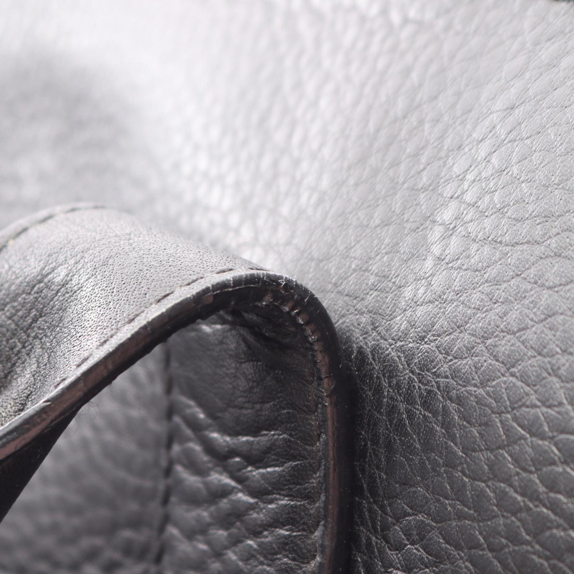 Christian Dior Black Leather Handbag Tote Bag (Pre-Owned)