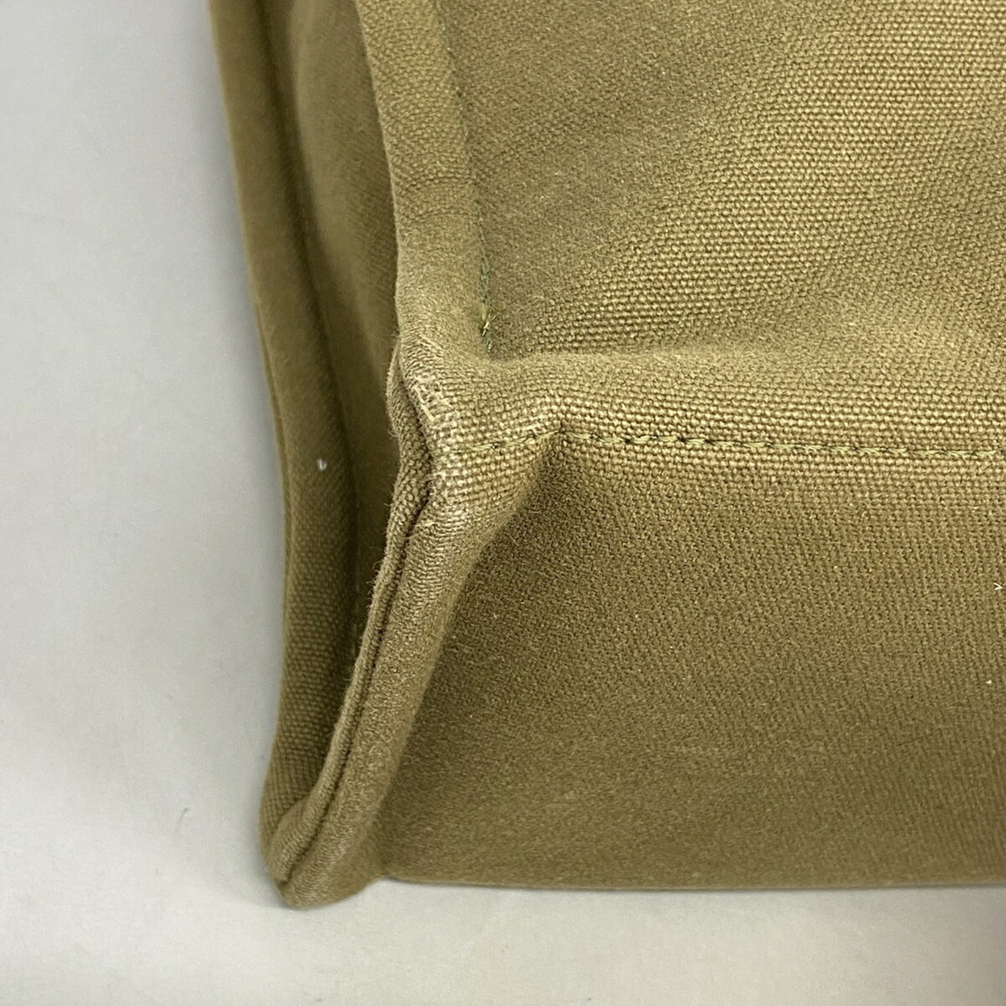 Hermes Khaki Canvas Tote Bag (Pre-Owned)