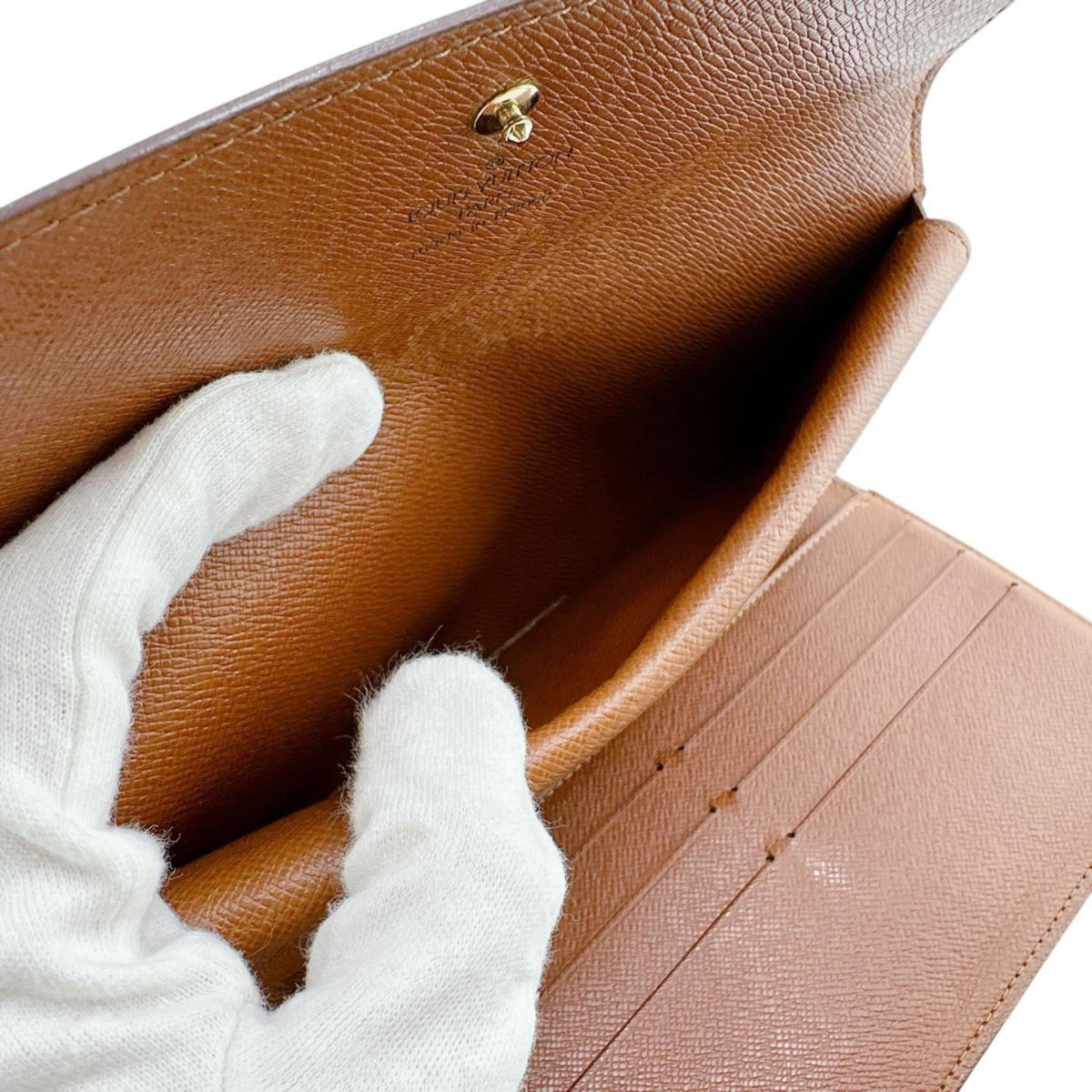 Louis Vuitton Brown Monogram Long Wallet (Tri-Fold) (Pre-Owned)