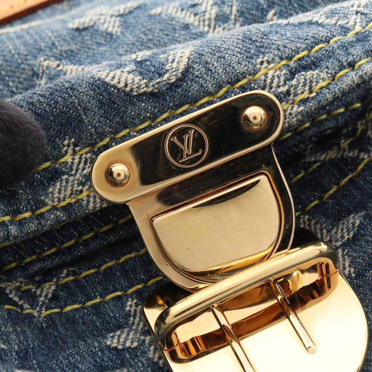 Louis Vuitton Blue Monogram Denim Handbag Shoulder Bag (Pre-Owned)
