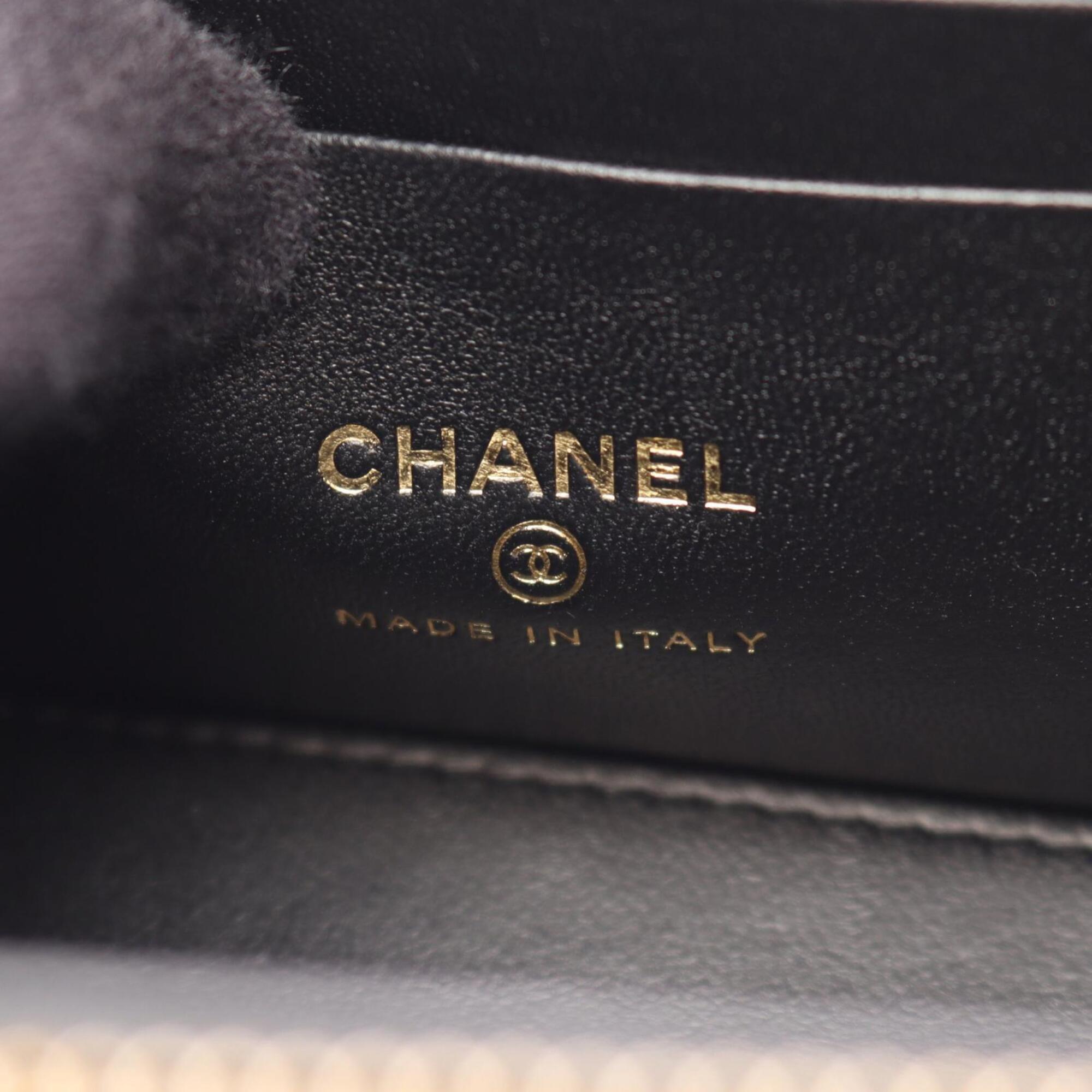 Chanel Black Grained Calfskin Handbag Shoulder Bag Vanity Bag (Pre-Owned)