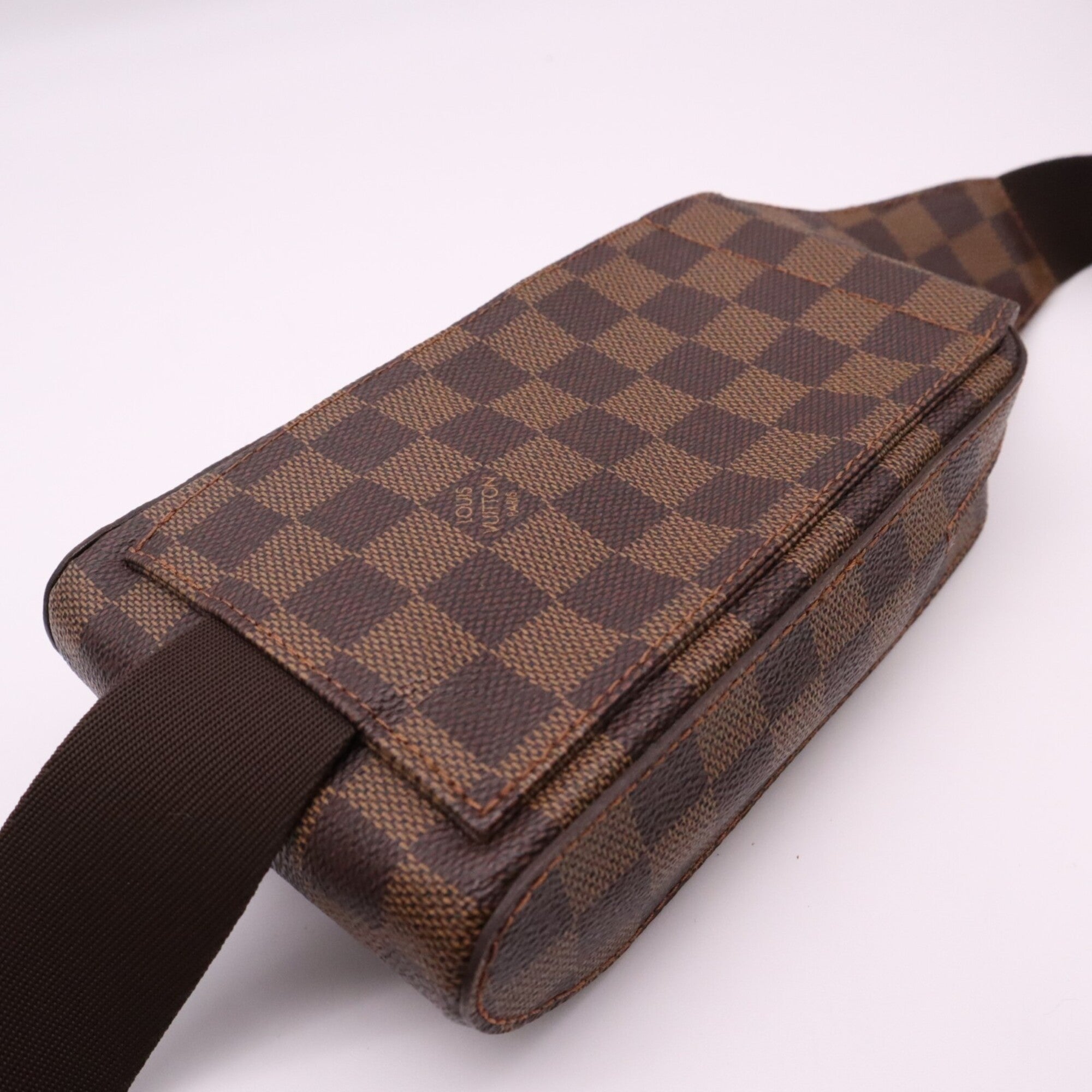 Louis Vuitton Damier Beige Brown Coated Canvas Leather Shoulder Bag (Pre-Owned)