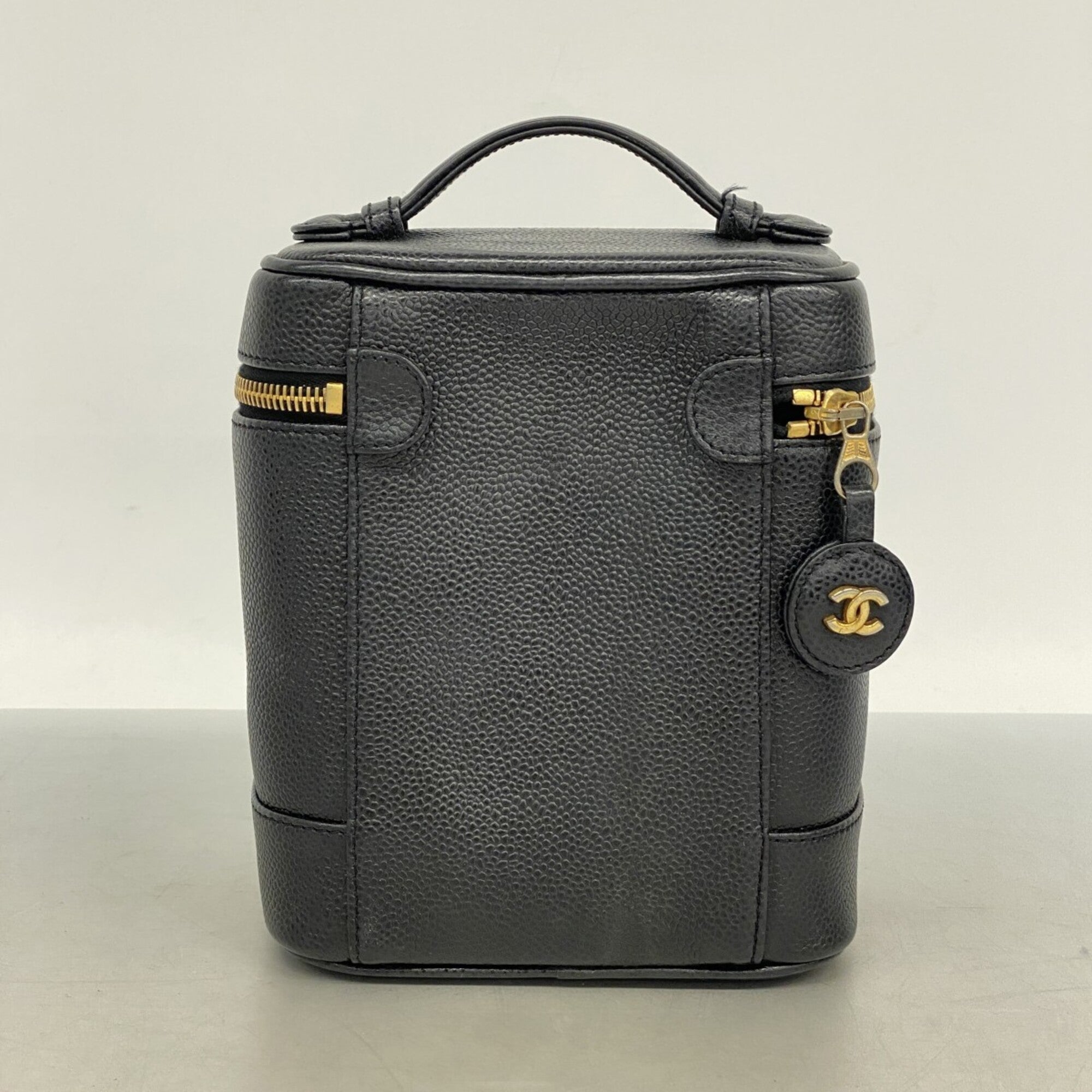 Chanel Black Grained Calfskin Vanity Bag (Pre-Owned)