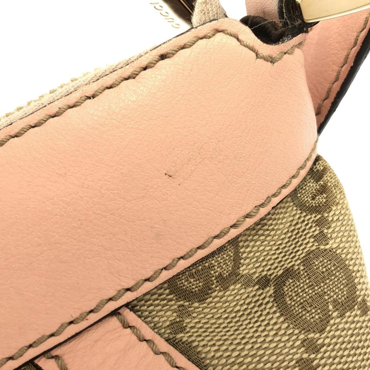 Gucci Beige Brown Gg Canvas Shoulder Bag (Pre-Owned)