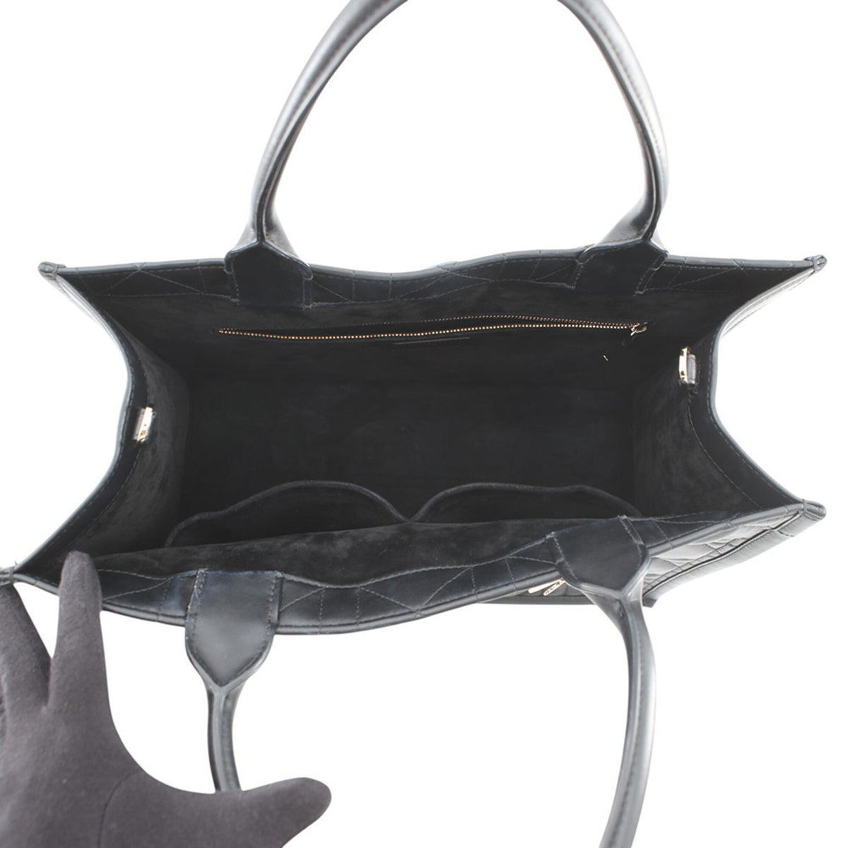 Christian Dior Black Leather Handbag Tote Bag (Pre-Owned)