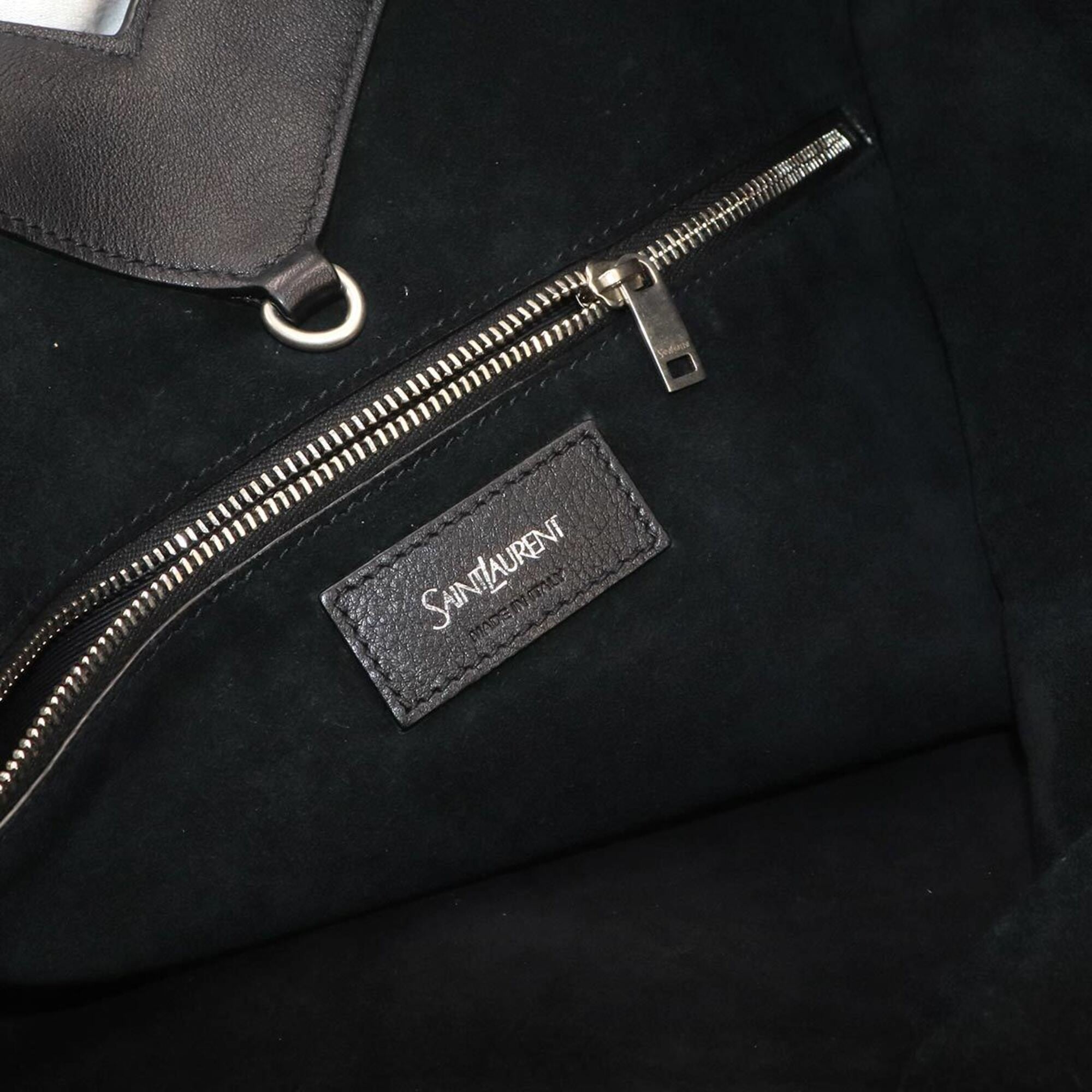 Saint Laurent Black Leather Handbag Tote Bag (Pre-Owned)
