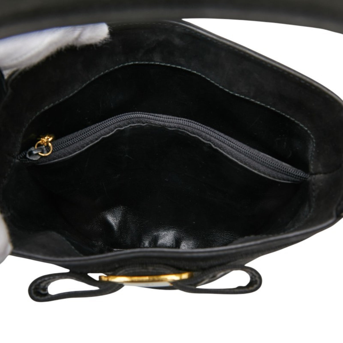 Salvatore Ferragamo Black Suede Leather Handbag (Pre-Owned)
