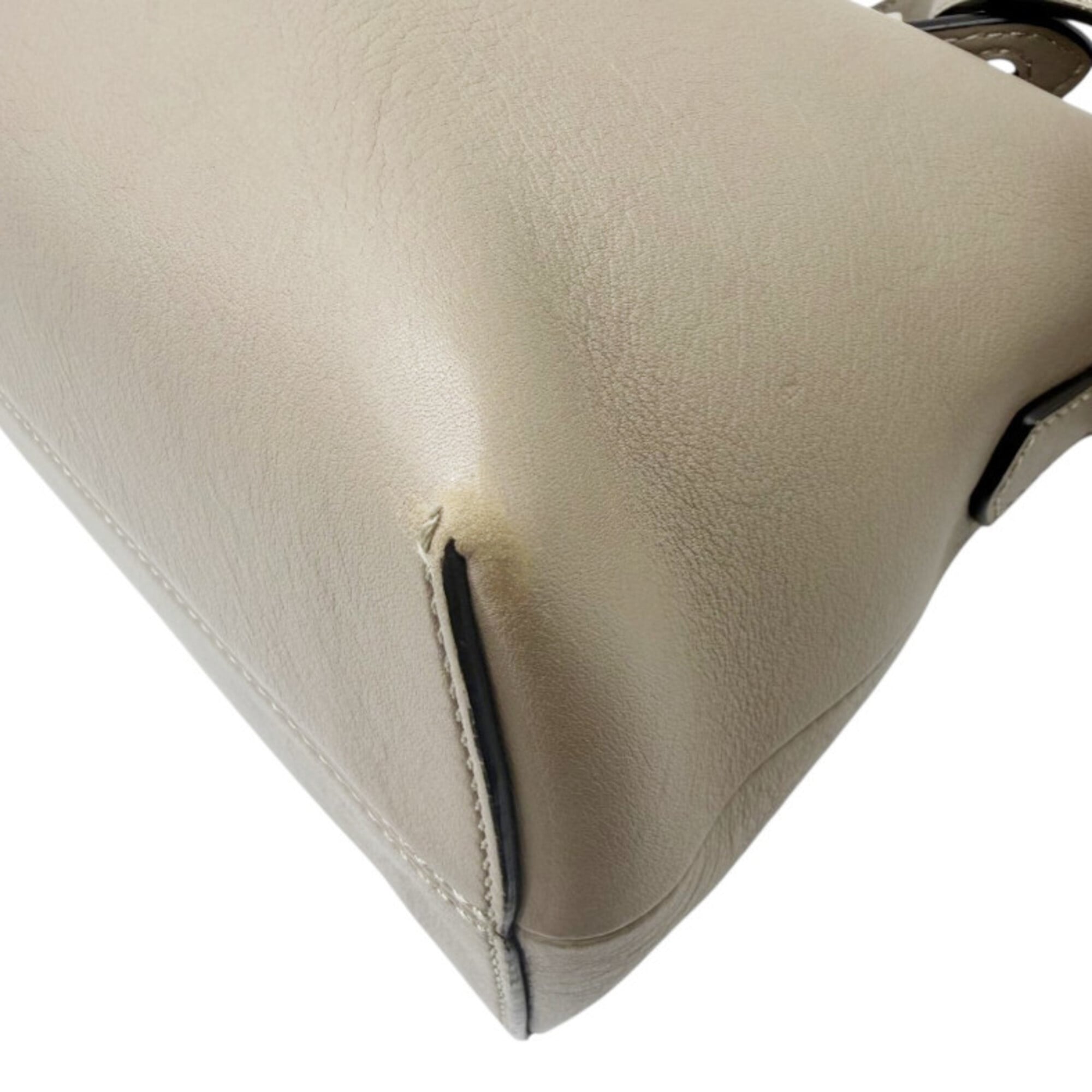 Fendi Grayish Leather Shoulder Bag (Pre-Owned)