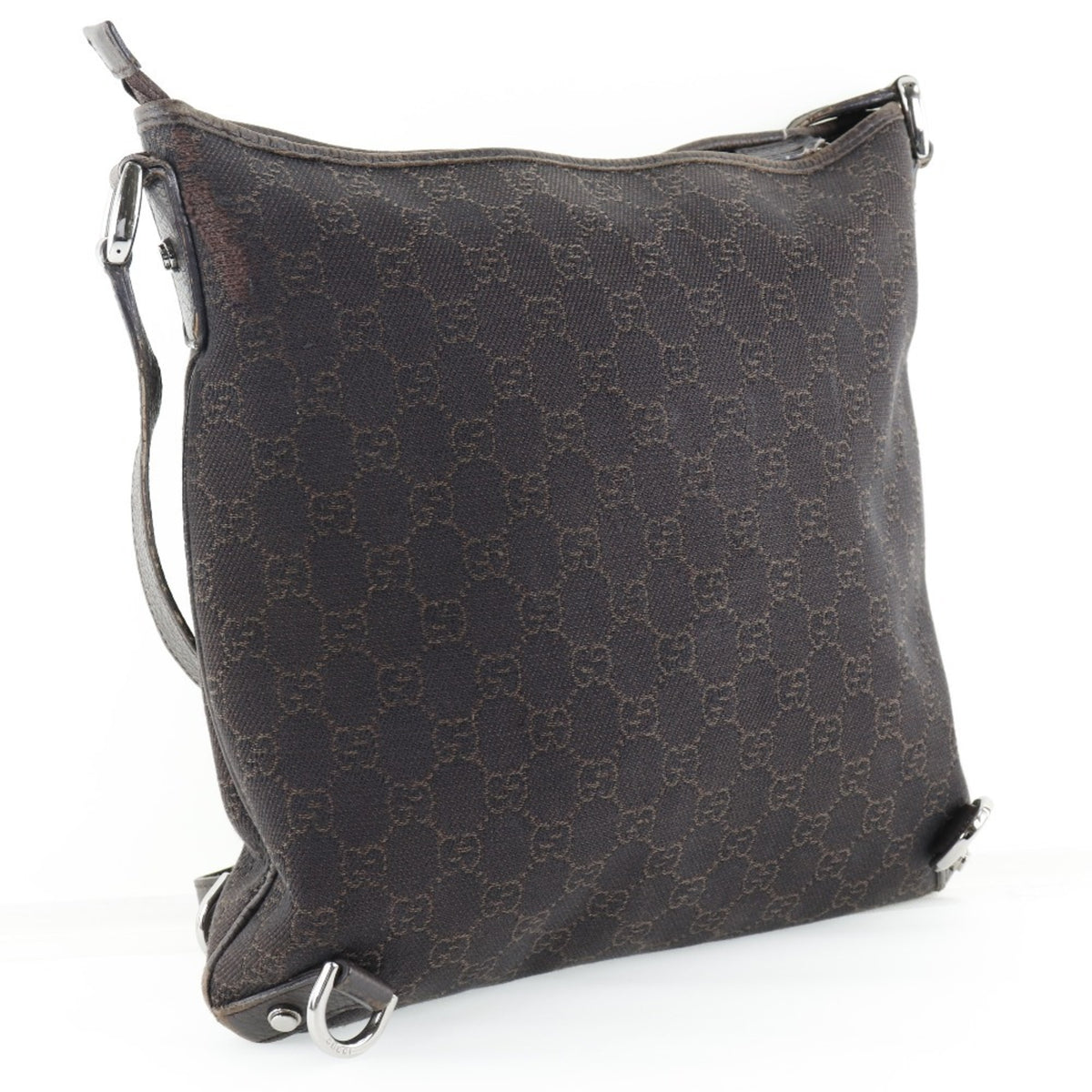 Gucci Abbey Brown Gg Canvas Shoulder Bag (Pre-Owned)