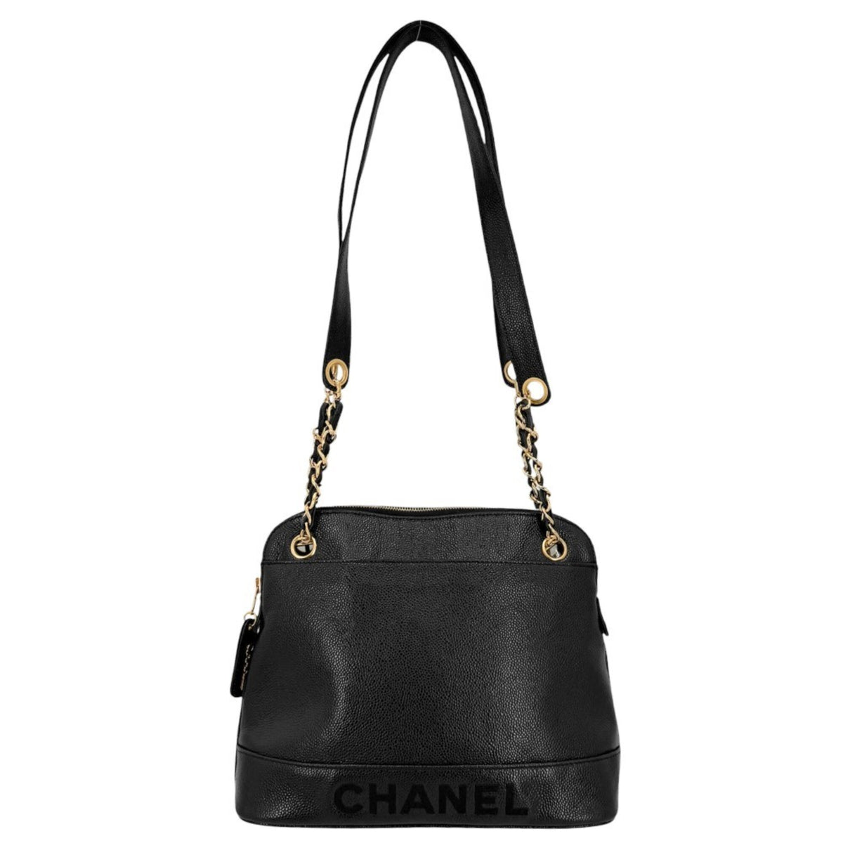 Chanel Black Grained Calfskin Handbag Shoulder Bag (Pre-Owned)