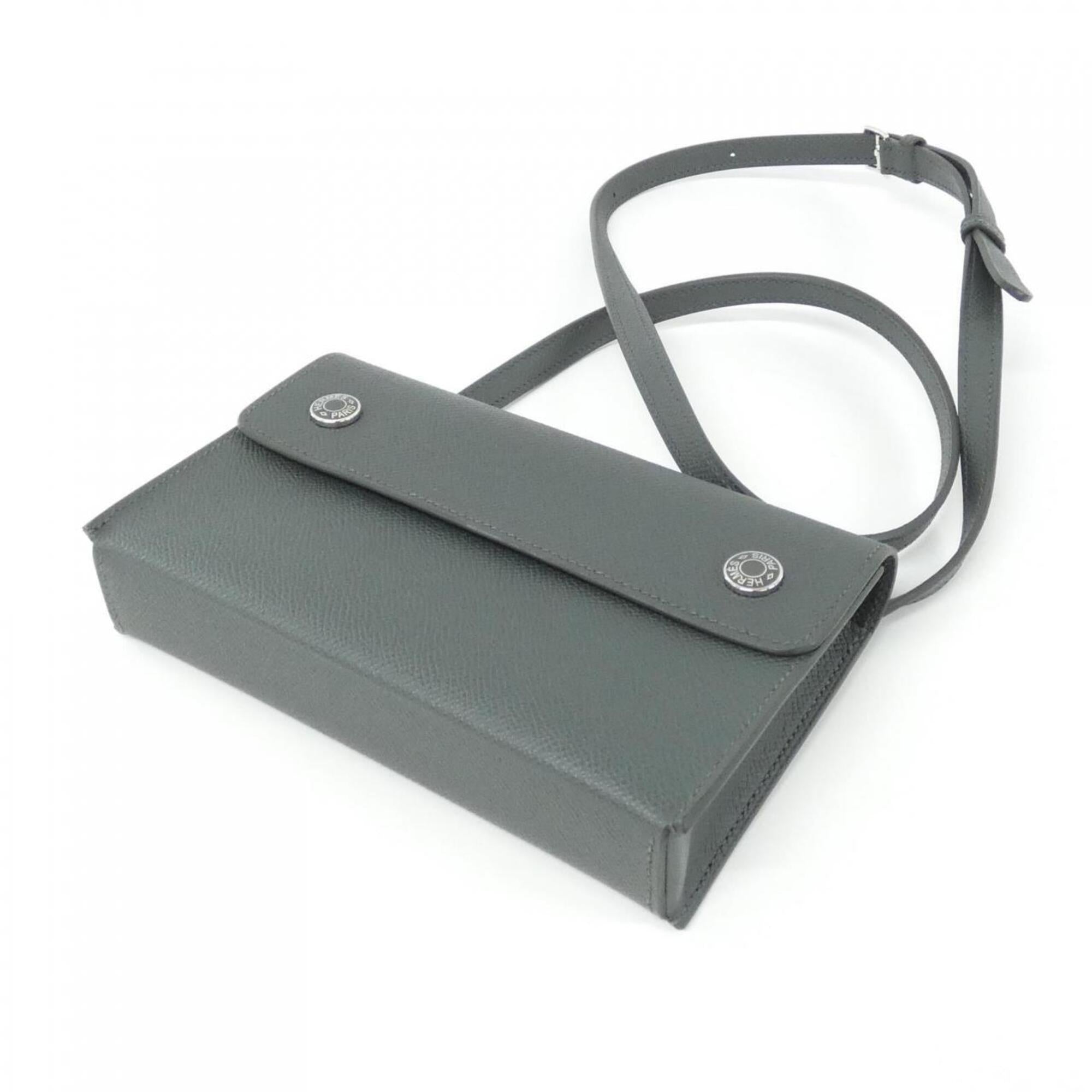 Hermes Green Epsom Leather Chain/Shoulder Wallet (Pre-Owned)