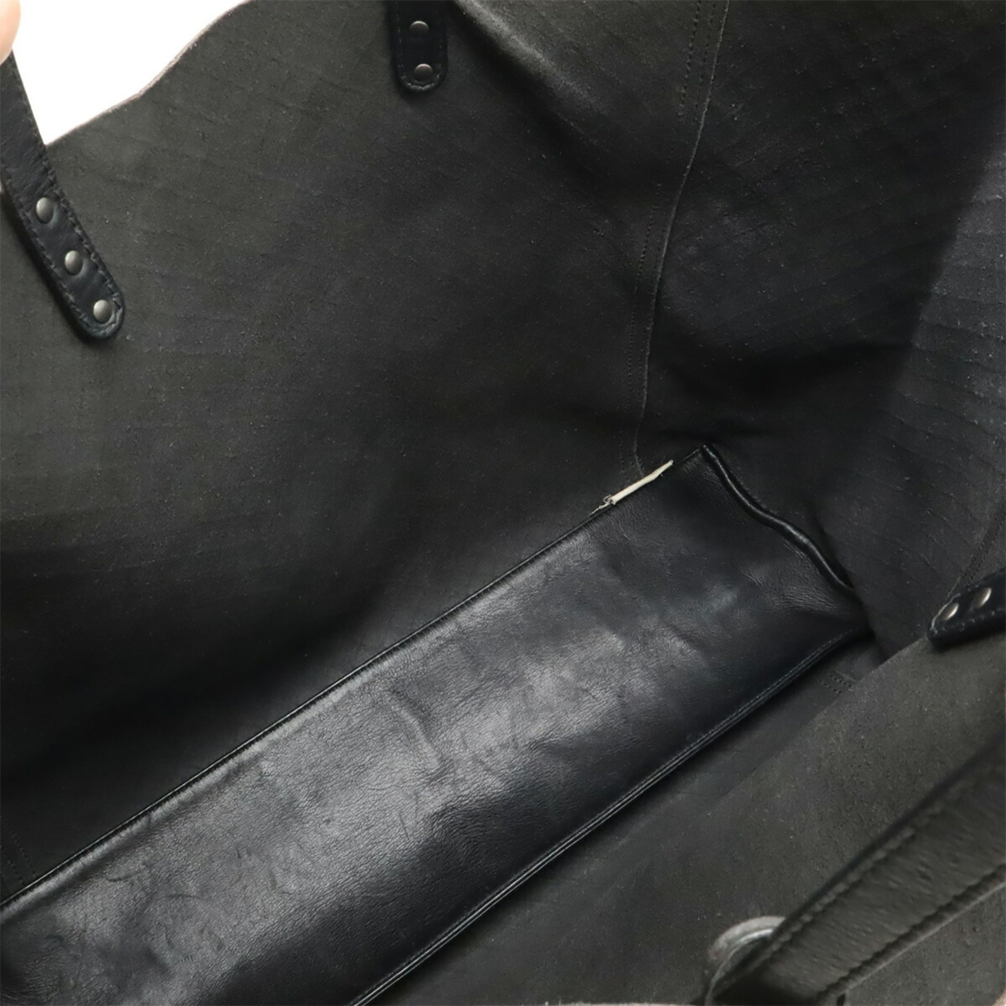 Bottega Veneta Intrecciomirage Black Leather Shoulder Bag Tote Bag (Pre-Owned)