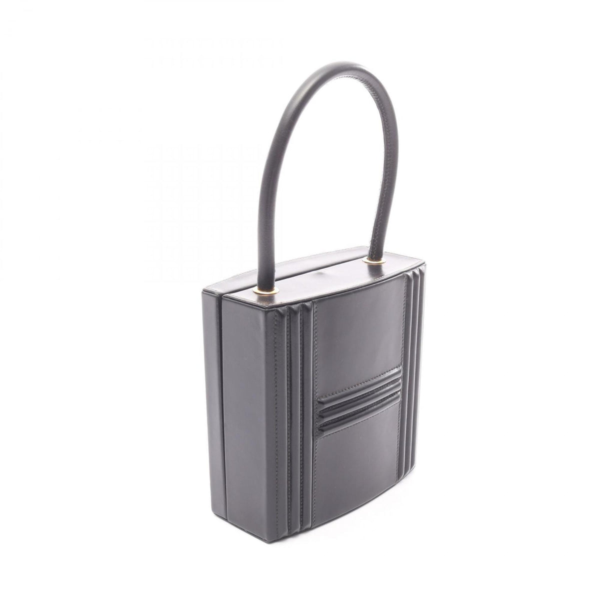 Hermes Black Box Calf Leather Leather Handbag (Pre-Owned)