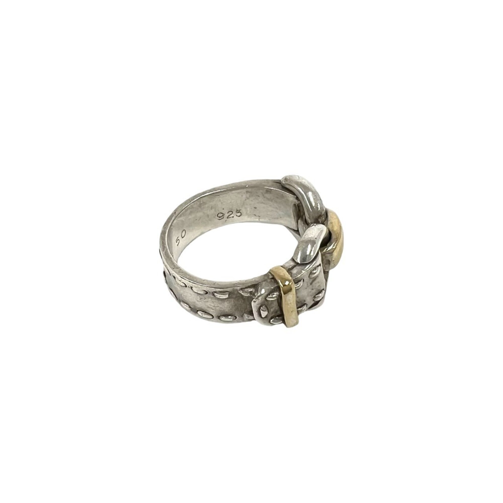Hermes Gold Silver Yellow Gold (18K) Silver 925 Band Ring (Pre-Owned)