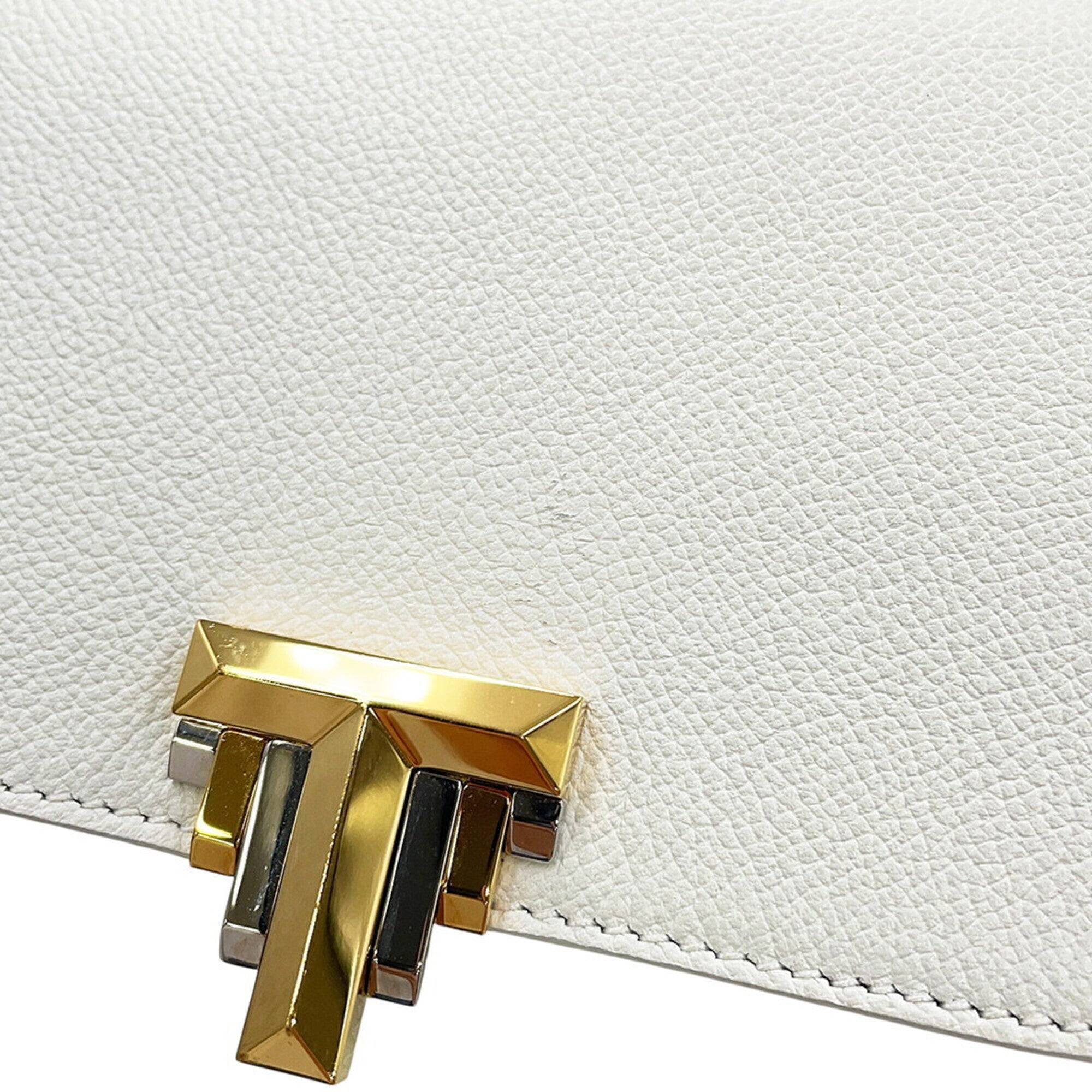 Tiffany White Leather Handbag Shoulder Bag (Pre-Owned)