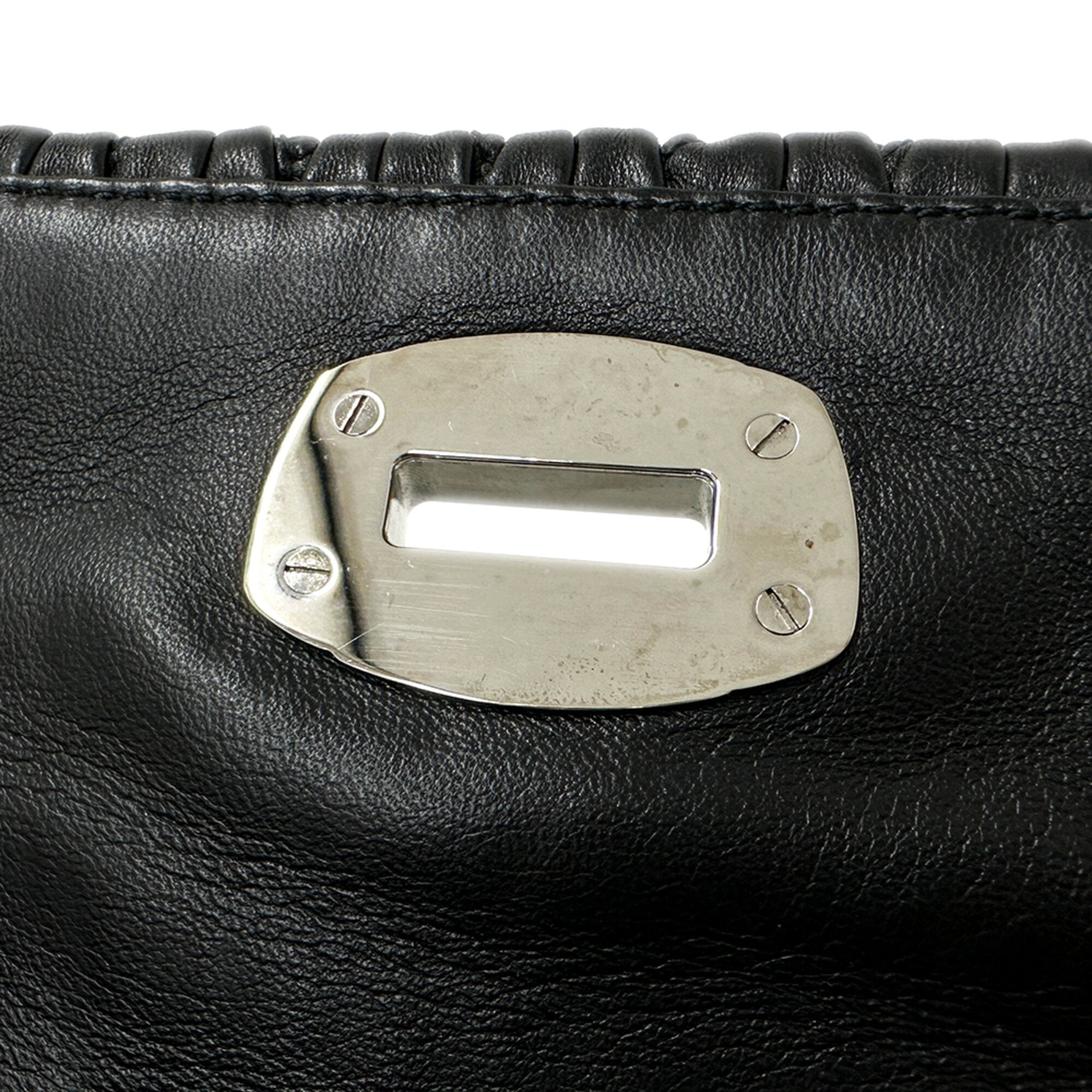 Miu Miu Black Leather Handbag Shoulder Bag (Pre-Owned)