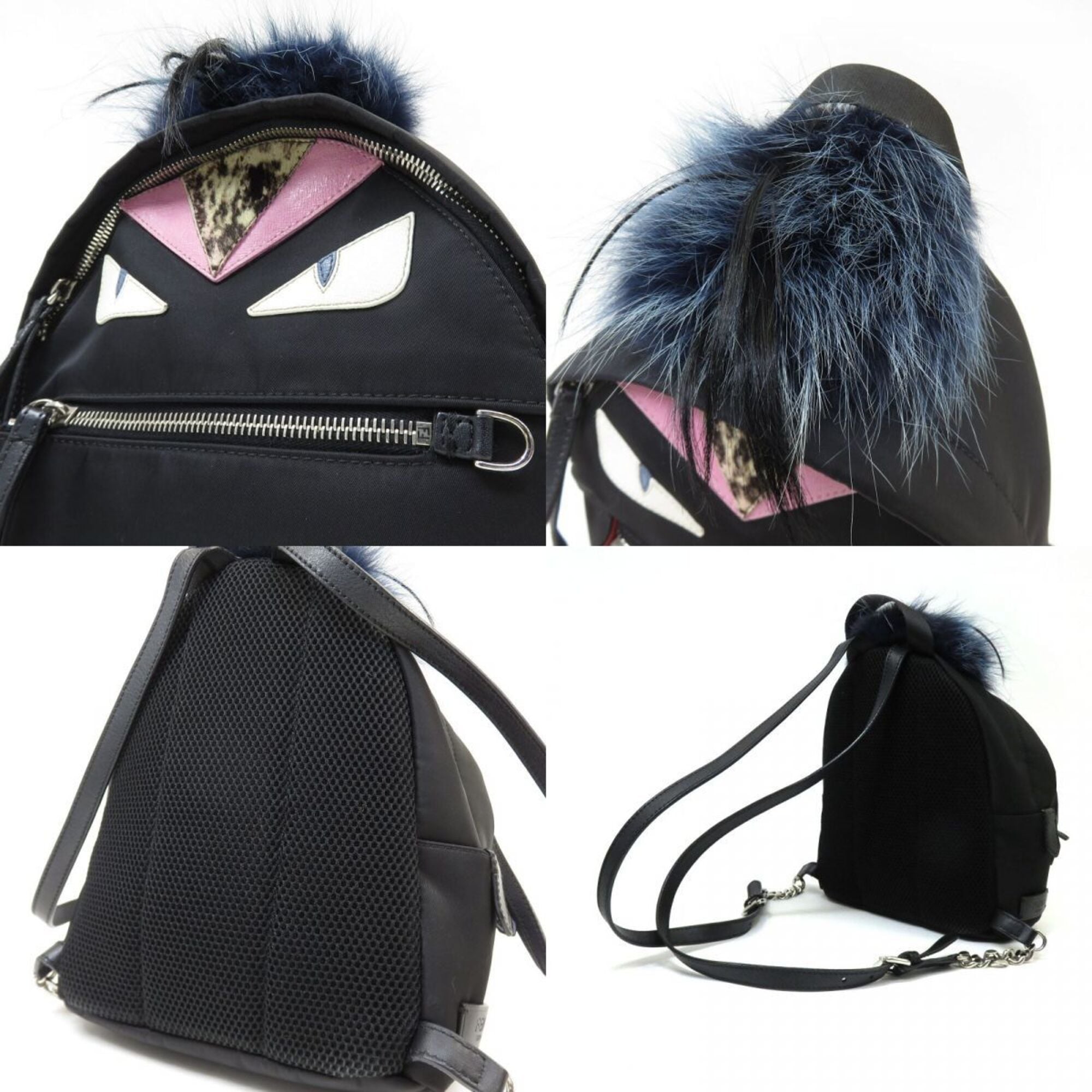 Fendi Black Nylon Leather Backpack (Pre-Owned)