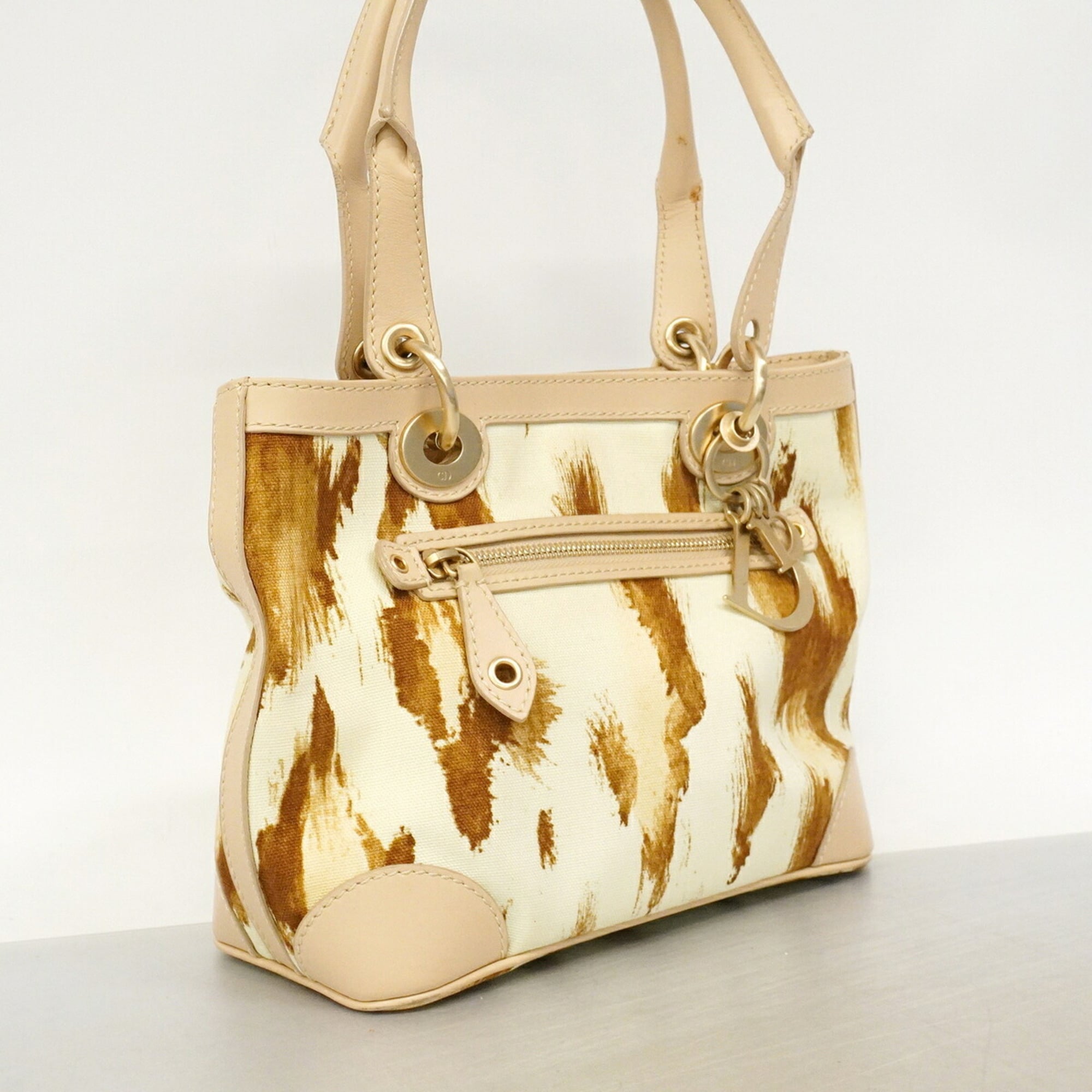 Christian Dior Light Brown Canvas Handbag (Pre-Owned)
