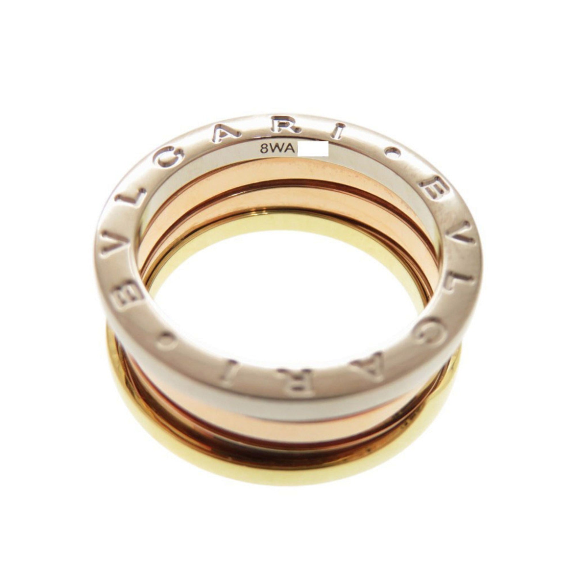 Bvlgari Yellow Gold (18K) Pink Gold (18K) White Gold (18K) Band Ring (Pre-Owned)