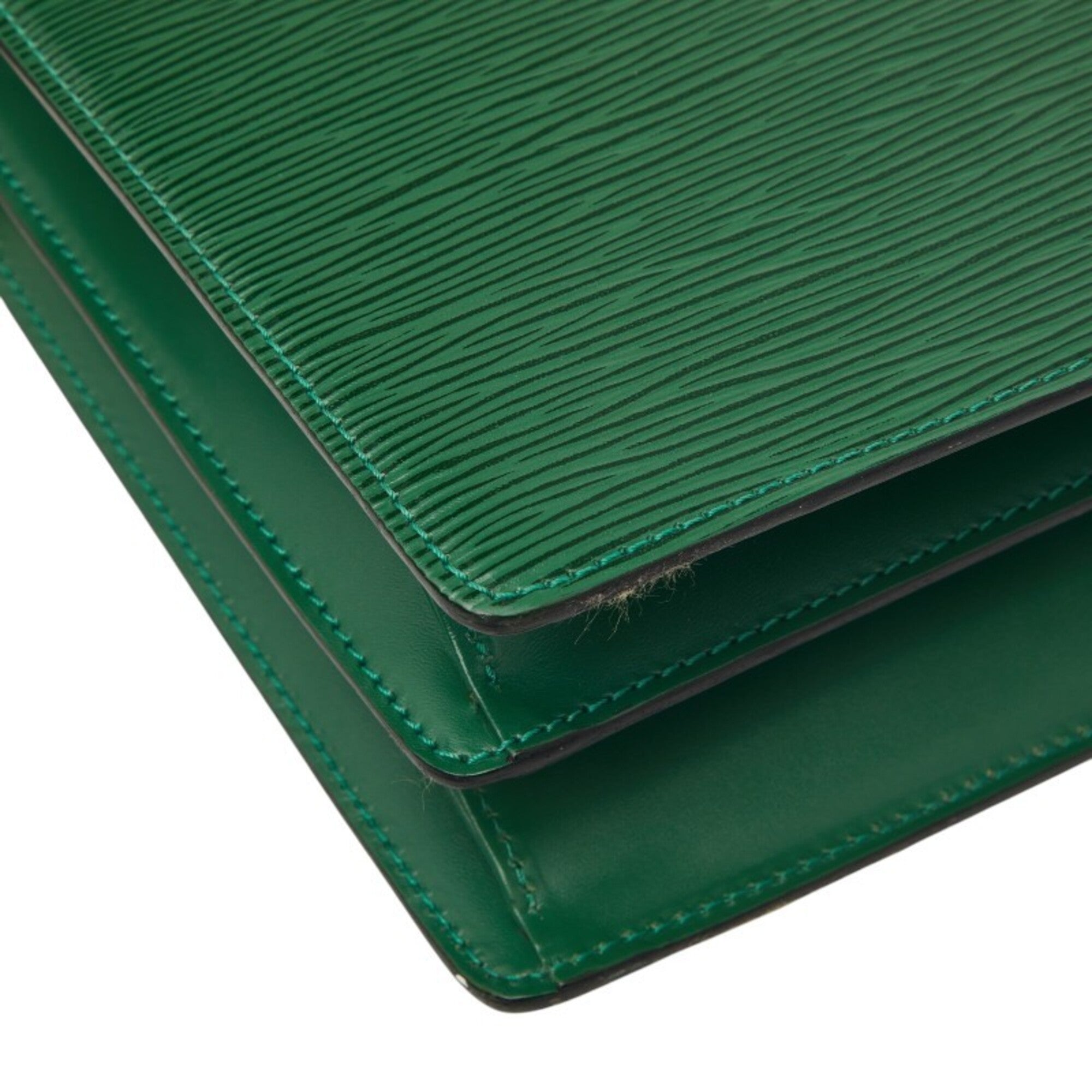 Louis Vuitton Borneo Green Leather Shoulder Bag (Pre-Owned)