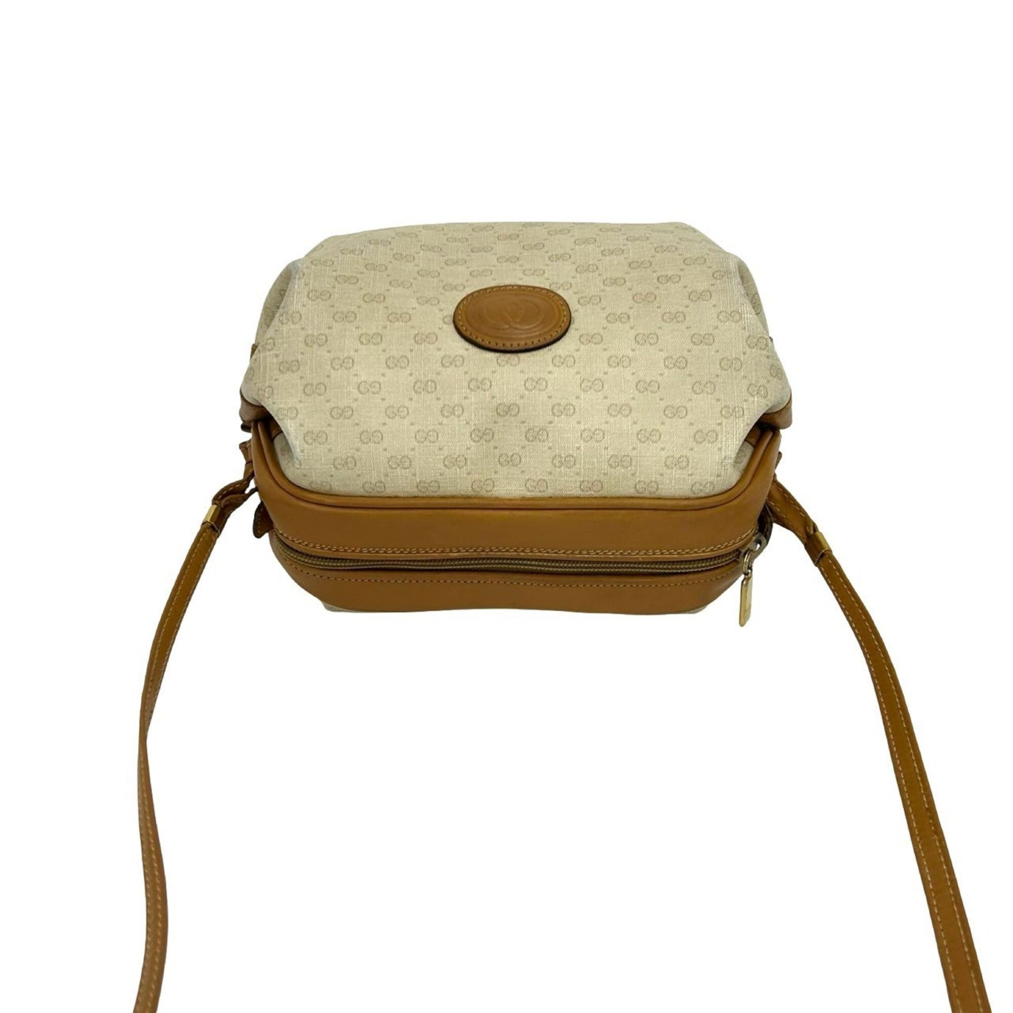 Gucci Beige Brown Leather Pvc Pochette Shoulder Bag (Pre-Owned)
