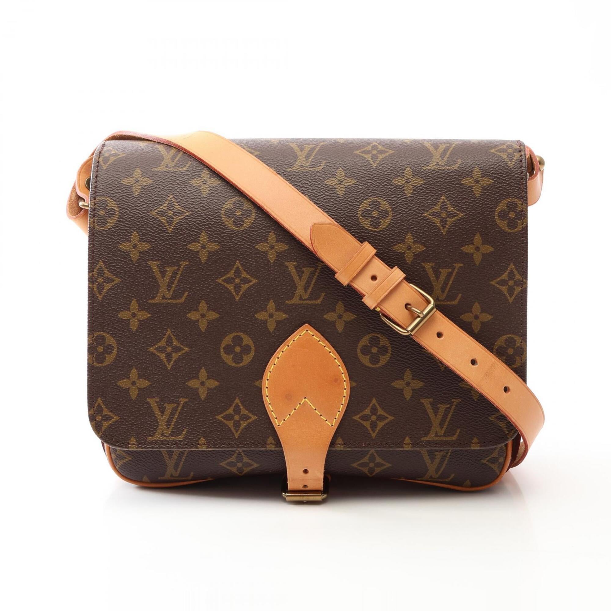 Louis Vuitton Brown Coated Canvas Leather Handbag Shoulder Bag (Pre-Owned)