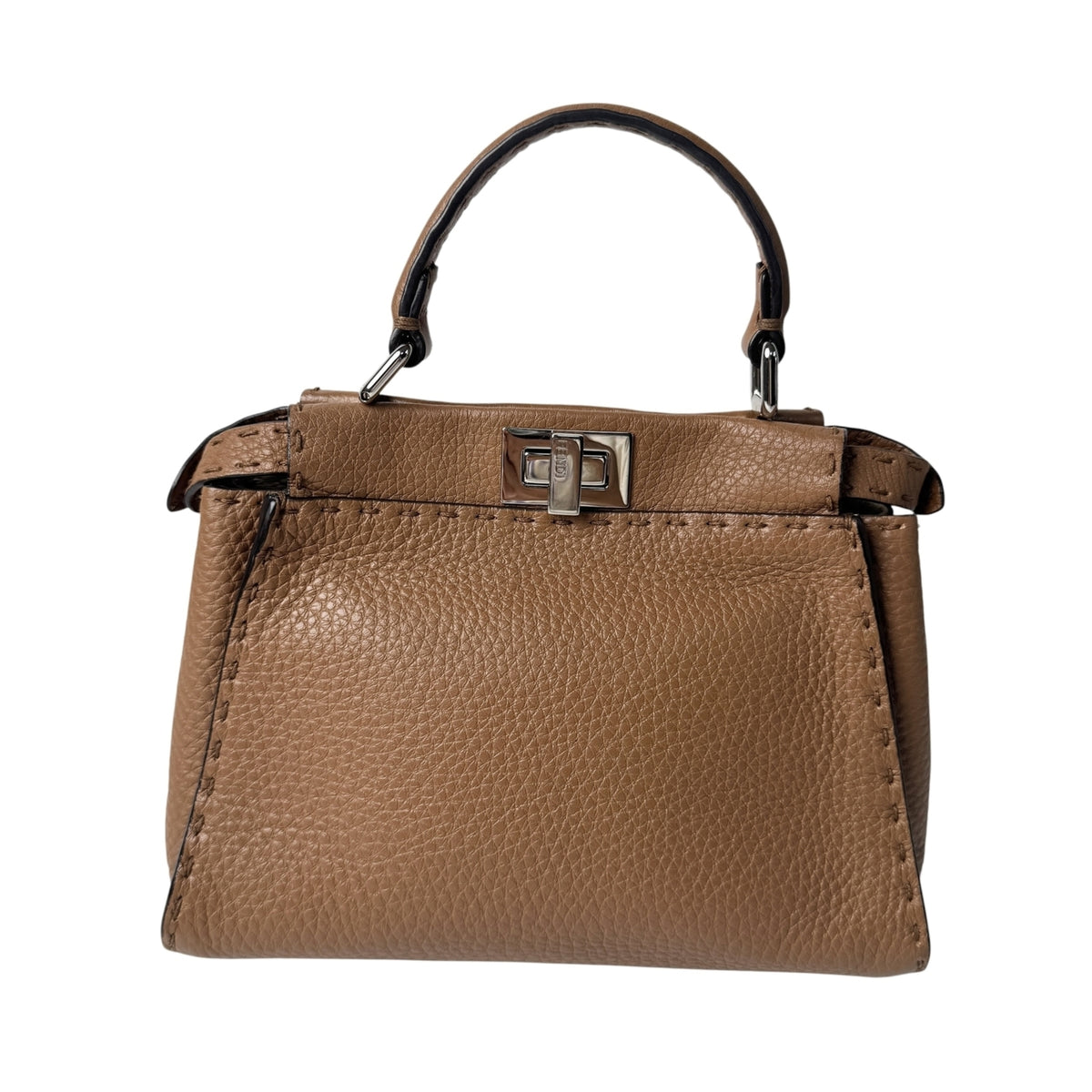 Fendi Brown Leather Handbag Shoulder Bag (Pre-Owned)