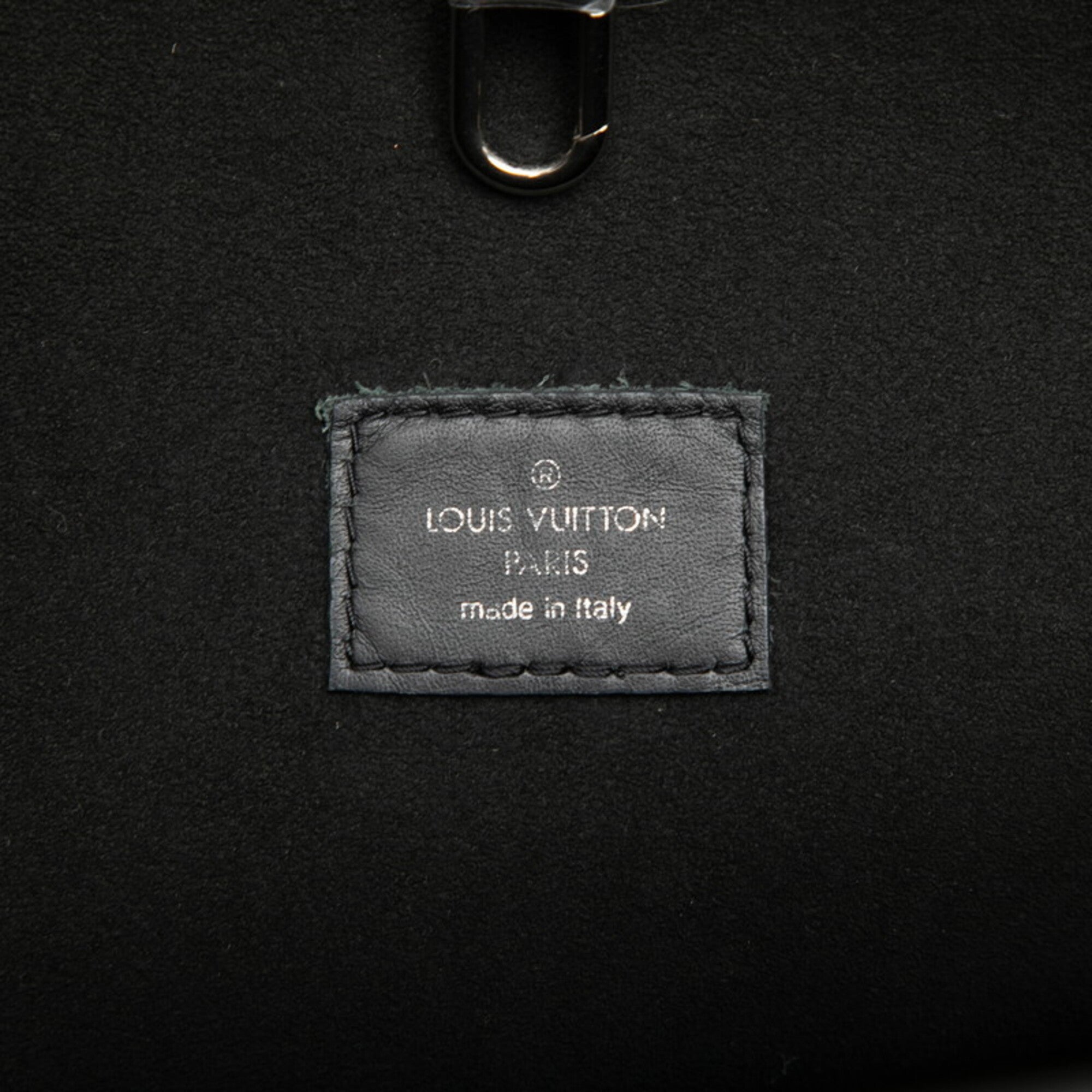 Louis Vuitton Noir Leather Handbag Pouch Tote Bag (Pre-Owned)