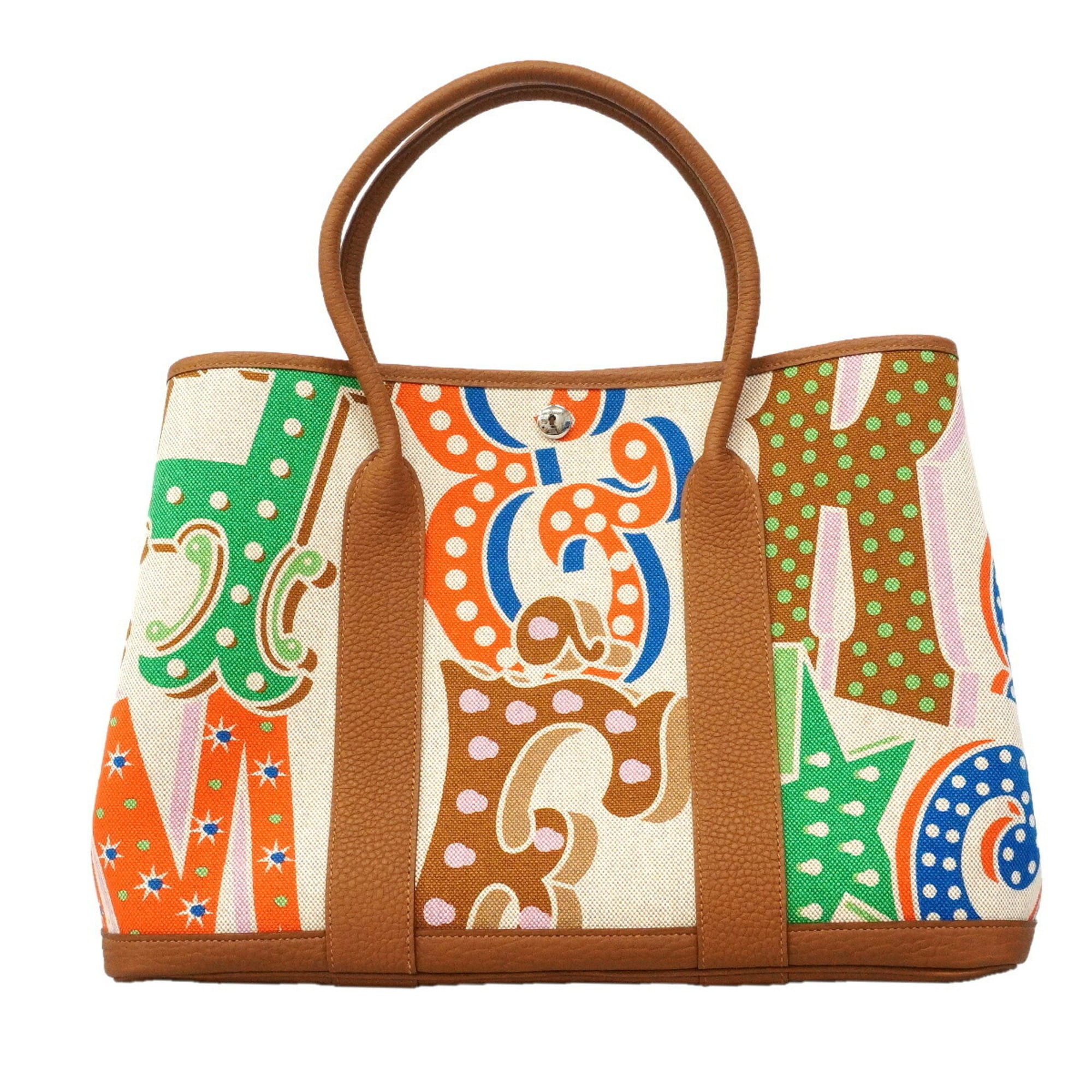 Hermes Gold Multi-Color Toile H Negonda Leather Tote Bag (Pre-Owned)