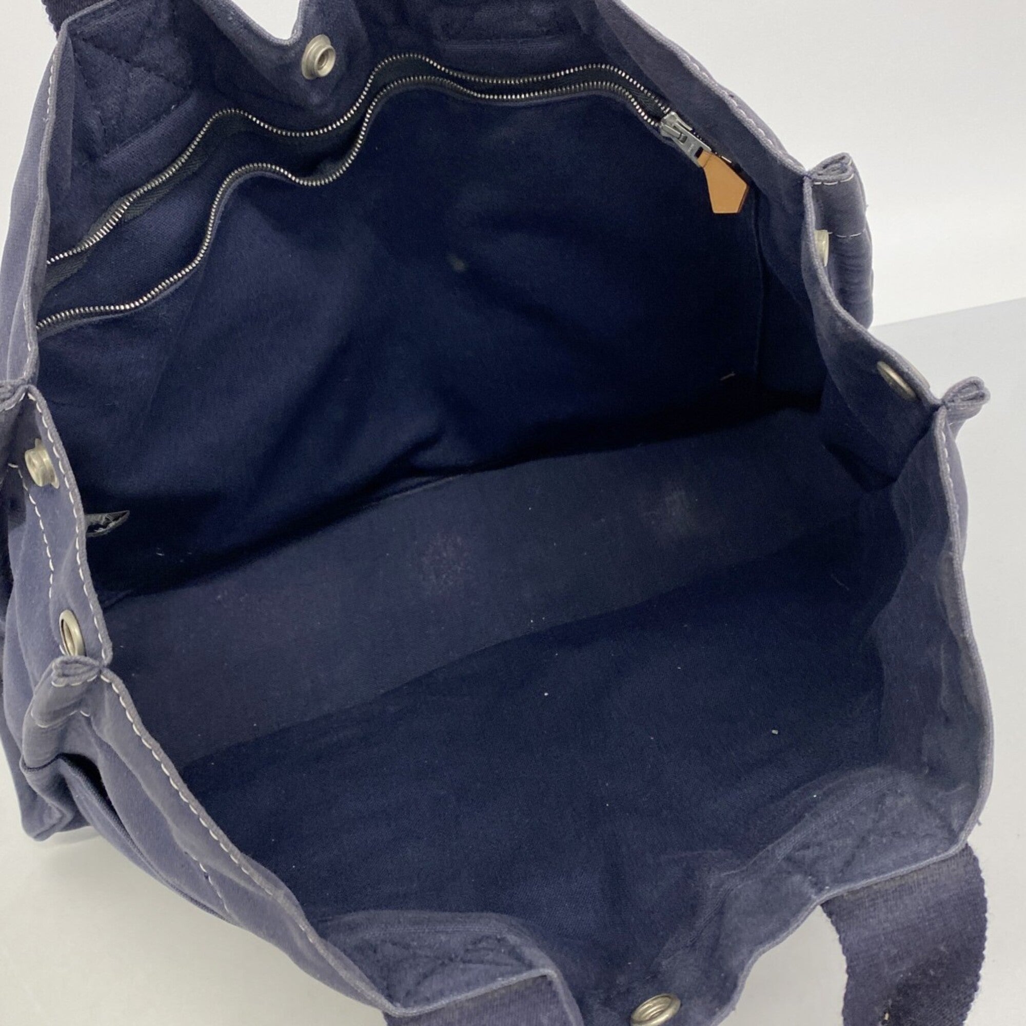 Hermes Navy Canvas Tote Bag (Pre-Owned)