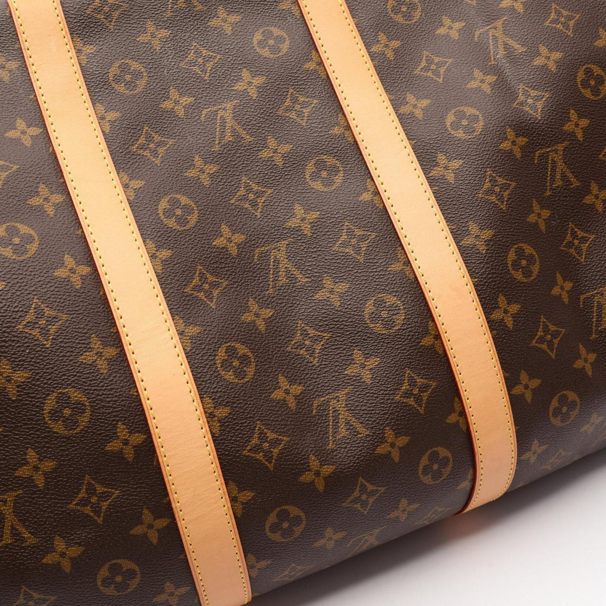 Louis Vuitton Brown Coated Canvas Leather Boston Bag Handbag (Pre-Owned)