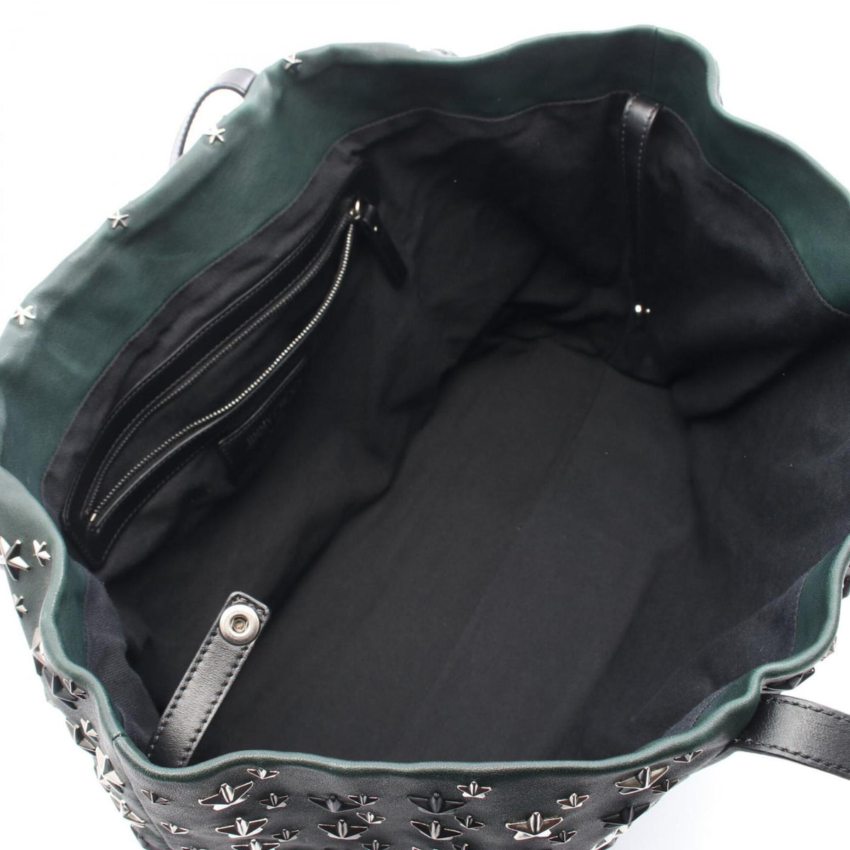 Jimmy Choo Green Leather Handbag Tote Bag (Pre-Owned)