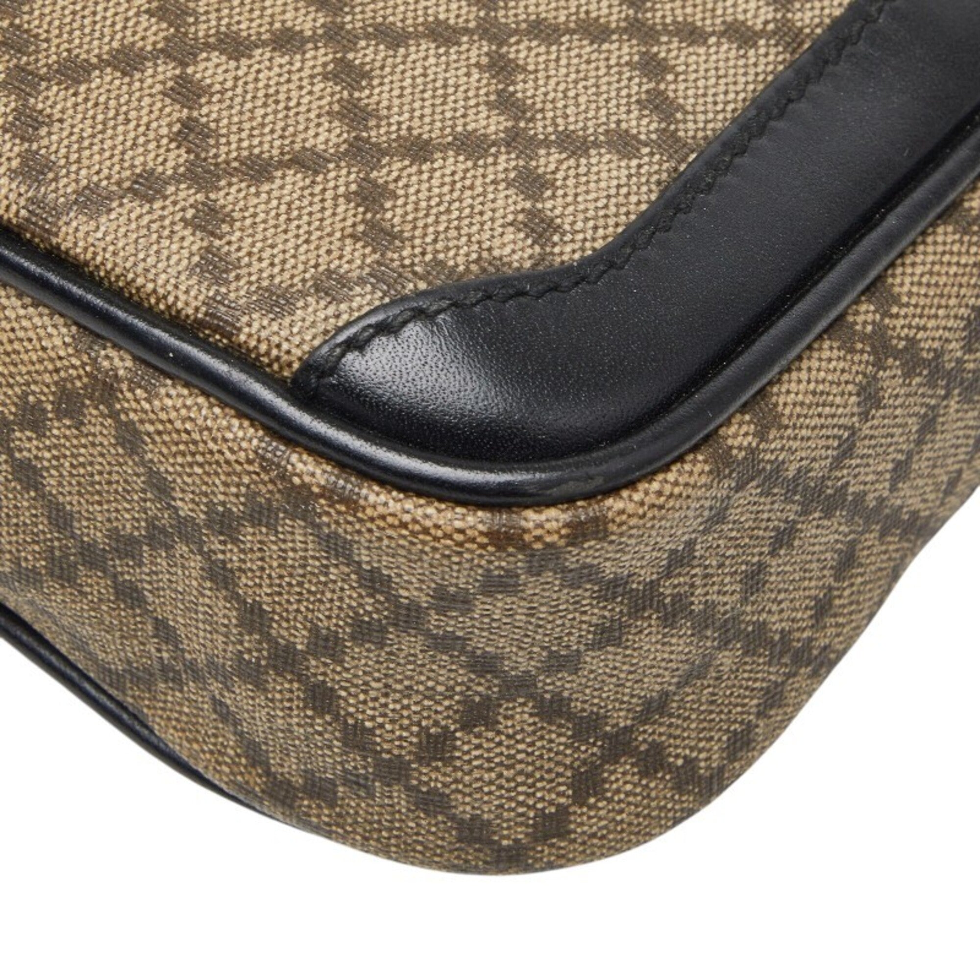 Gucci Diamante Beige Black Pvc Leather Clutch Bag (Pre-Owned)
