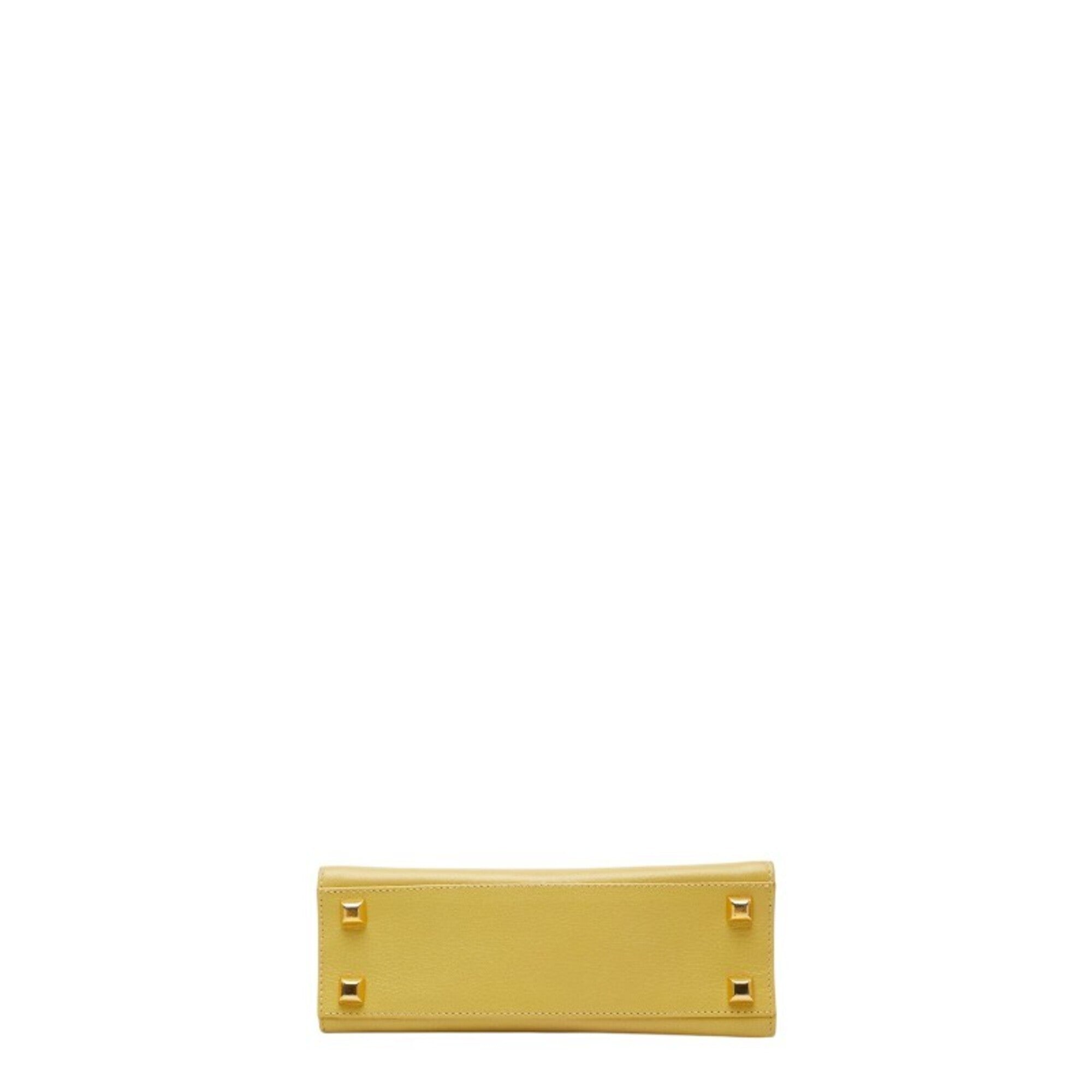 Salvatore Ferragamo Yellow Leather Handbag Shoulder Bag (Pre-Owned)