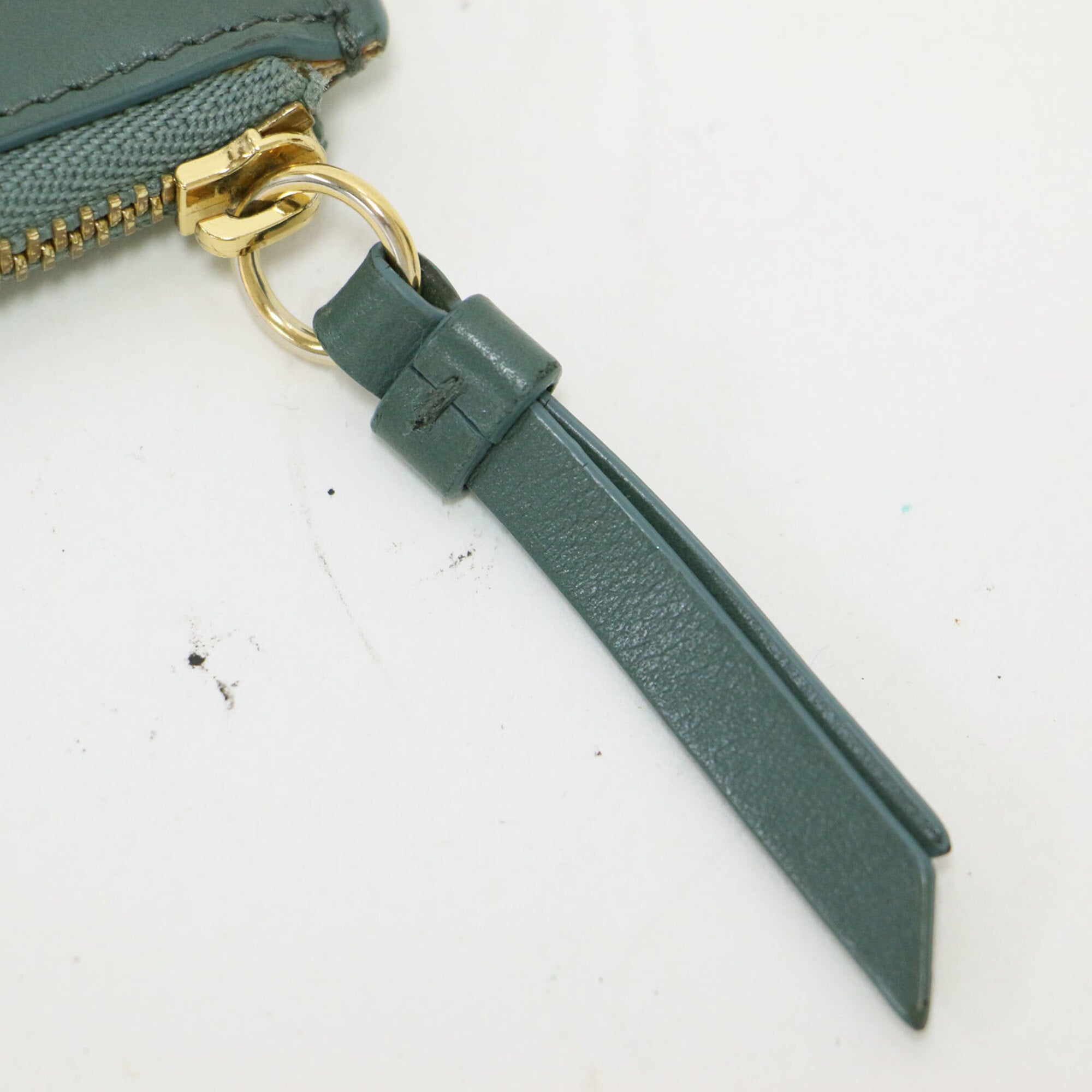 Chloé Green Leather Coin Purse/Coin Case (Pre-Owned)