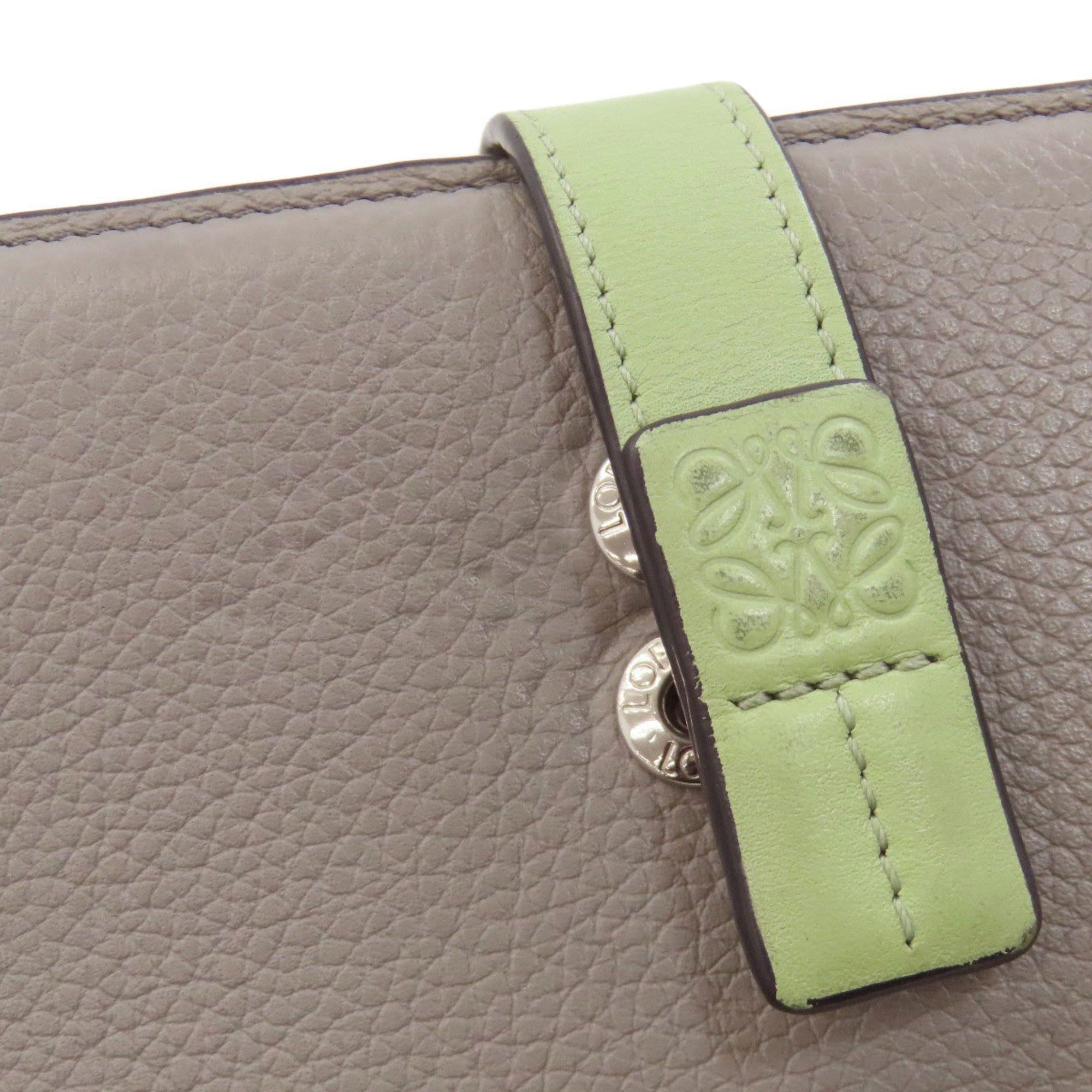 Loewe Gray Green Leather Coin Purse/Coin Case (Pre-Owned)