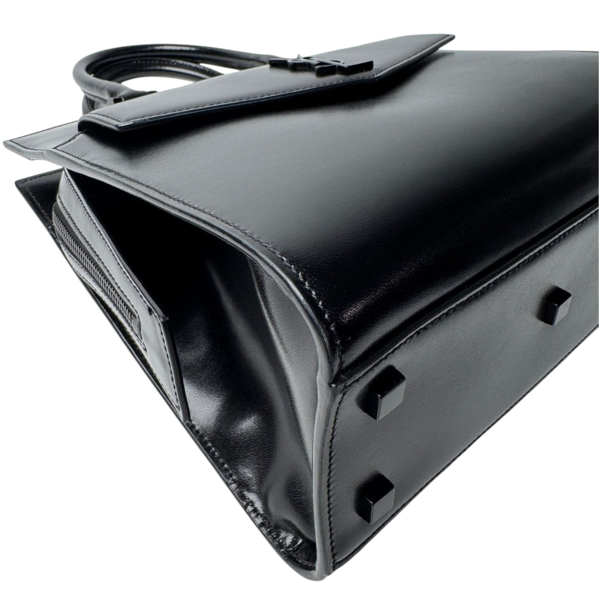 Saint Laurent Black Leather Handbag Shoulder Bag (Pre-Owned)