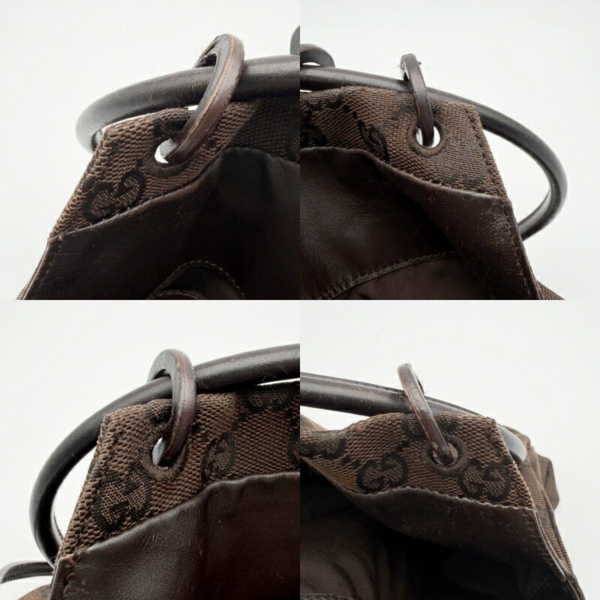 Gucci Gg Canvas Brown Gg Canvas Leather Shoulder Bag (Pre-Owned)
